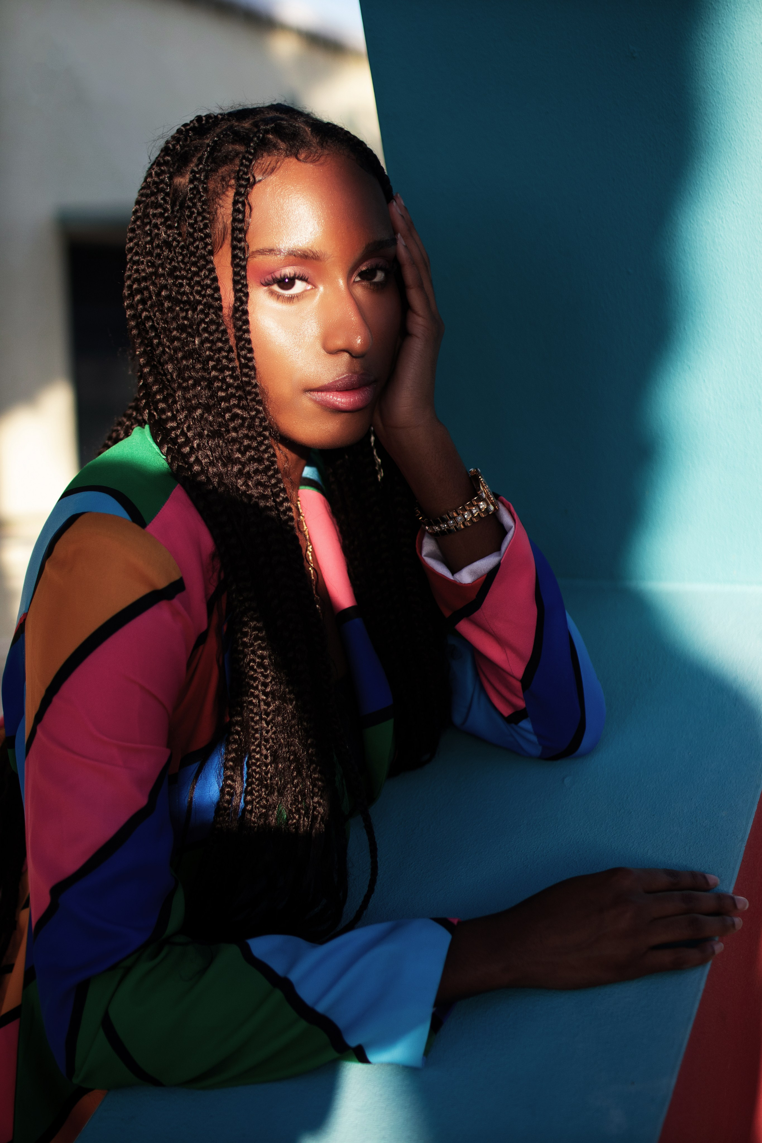 Lifestyle portrait on colorful Atlantic Avenue in Delray Beach