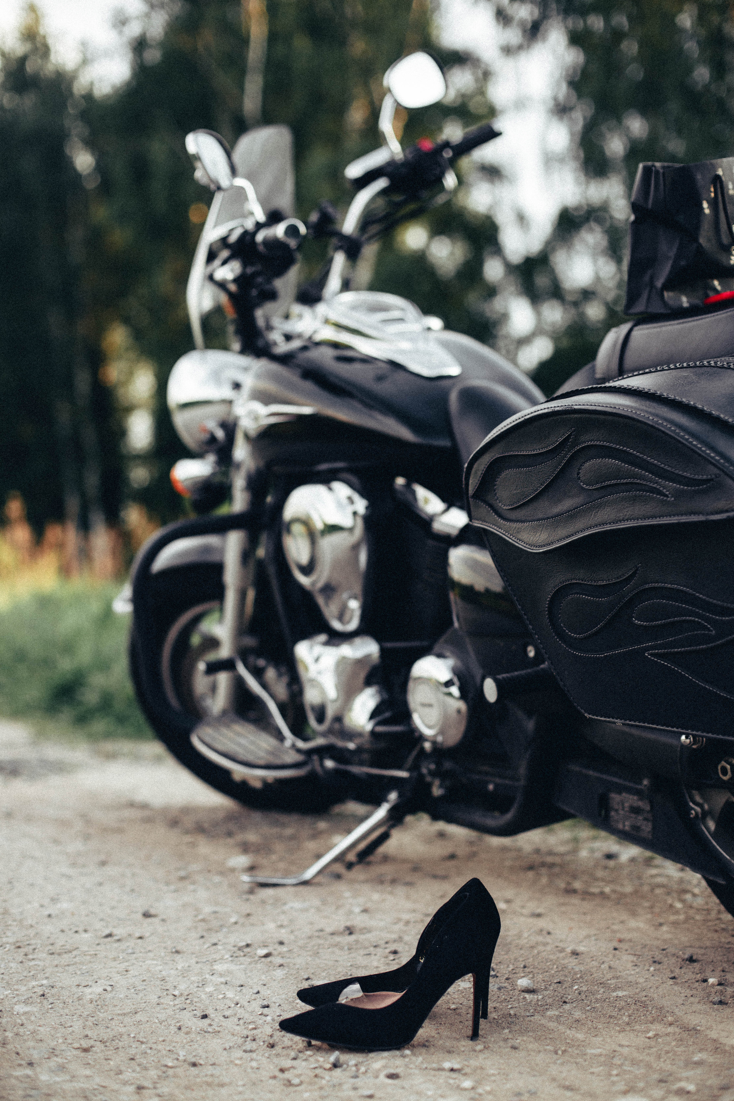 Фотосессия девушки на мотоцикле. Света Полетаева Москва