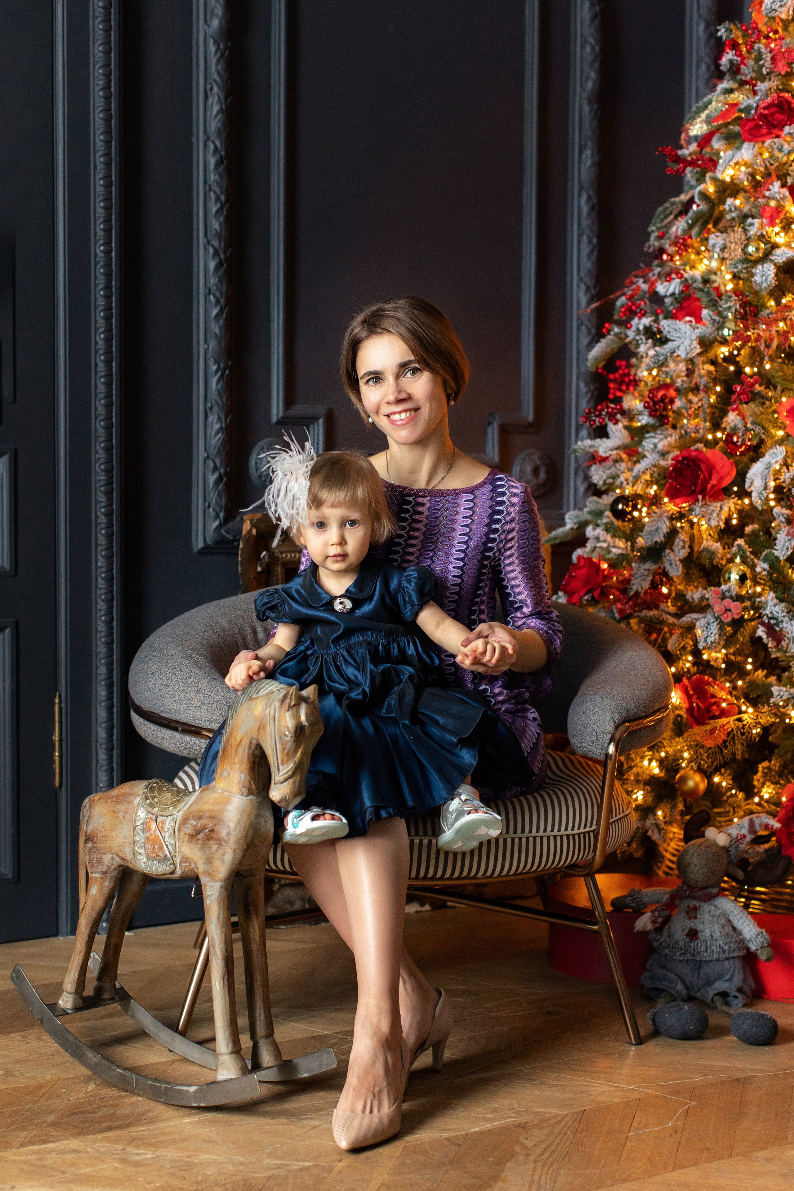 Постановочные студийные фотоснимки с новогодней тематикой. Фотограф новорожденных, семейный фотограф в Санкт-Петербурге