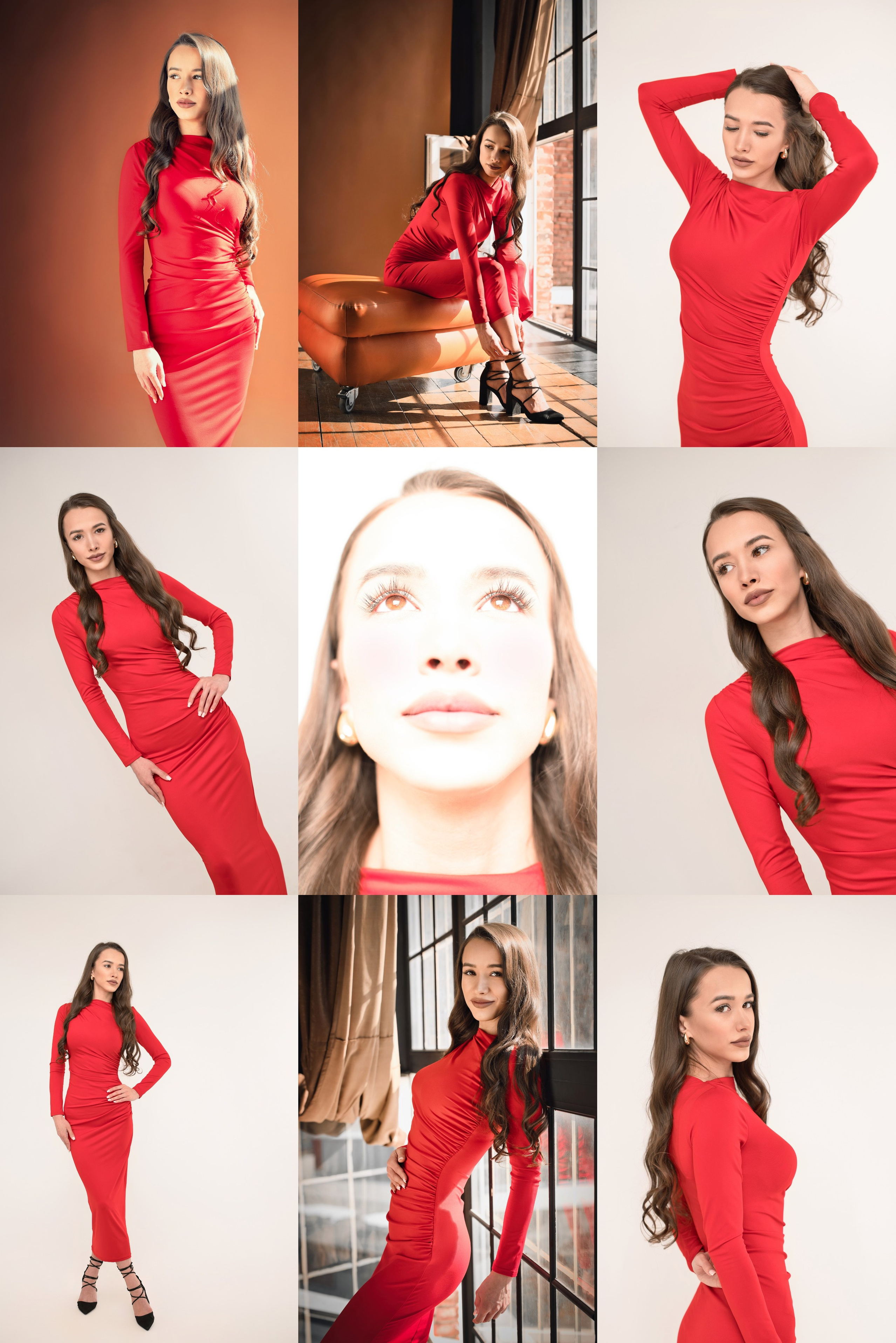 леди в красном девушка брюнетка с тонкой осиной талией