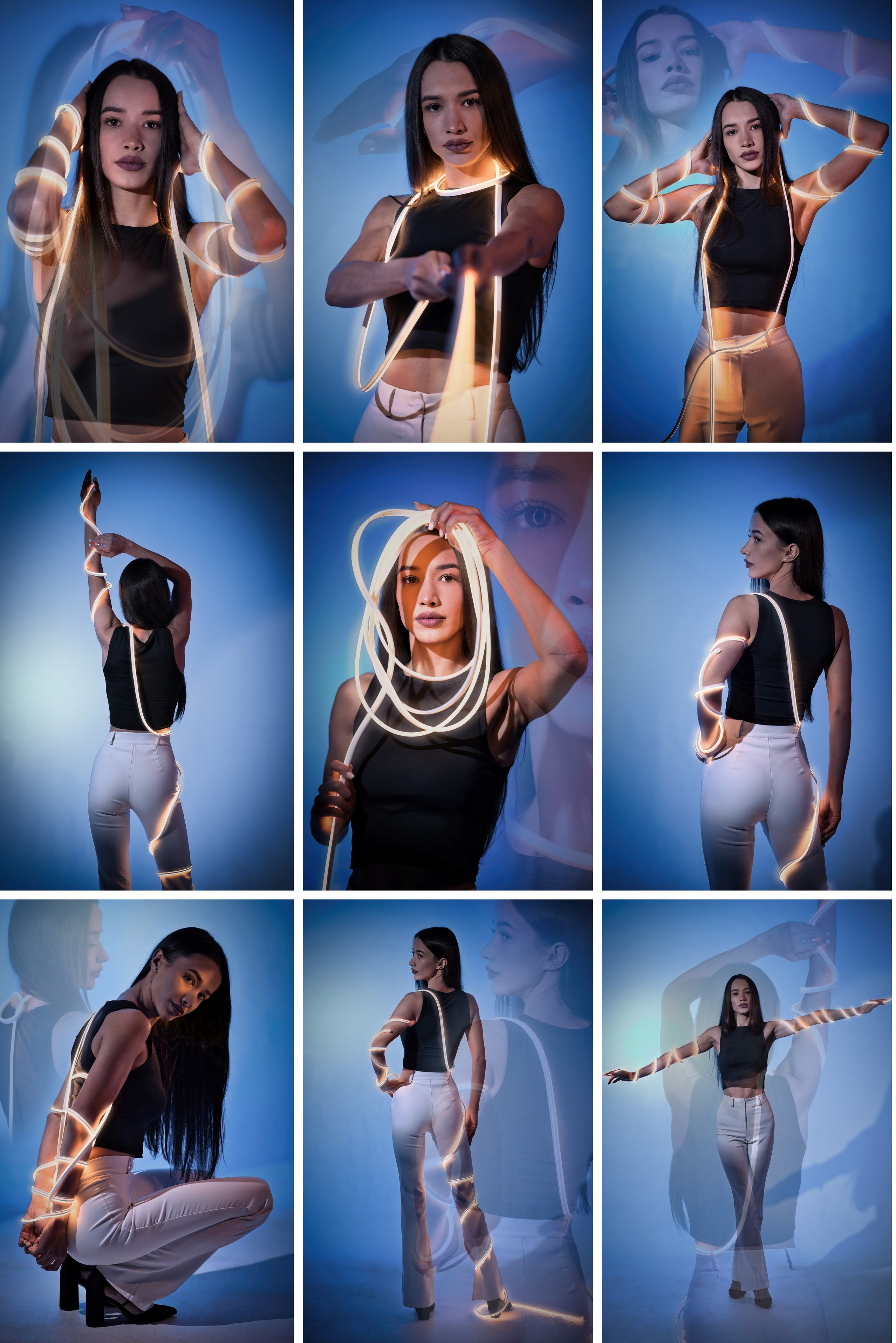 Фотосессия с гибким светом неоном