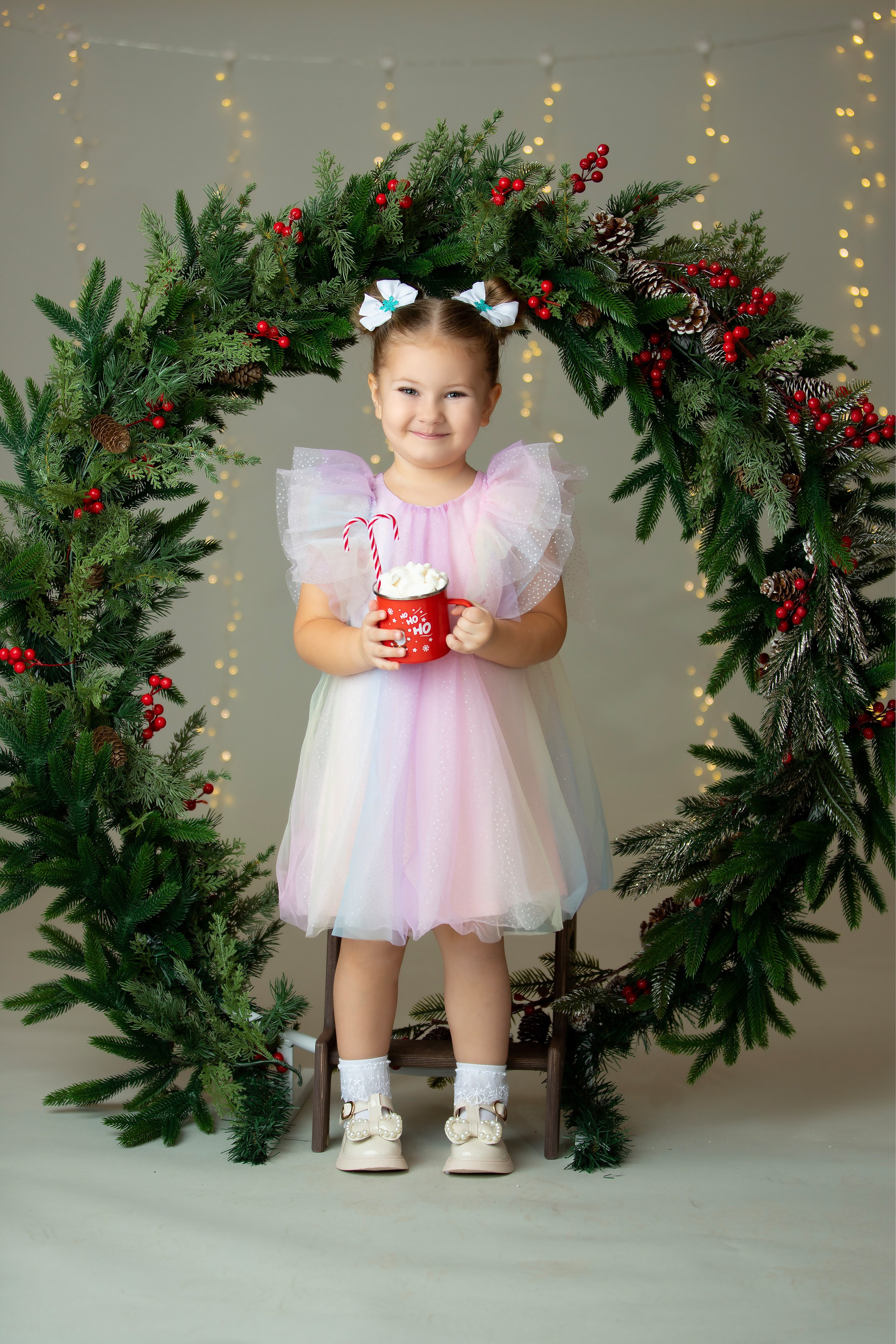 Новогодний фотопроект в детском саду — детская фотосессия у ёлки