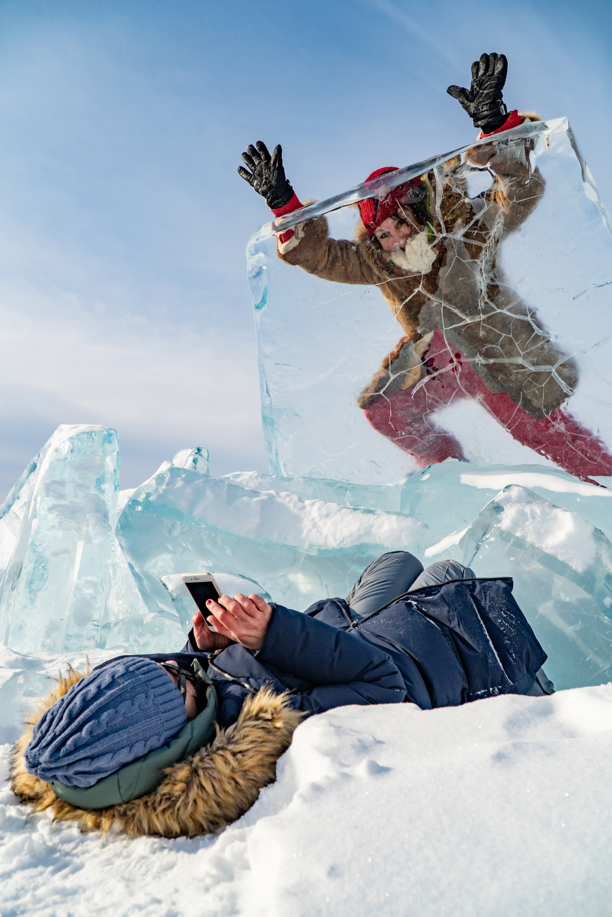 Прозрачные торосы на Байкале