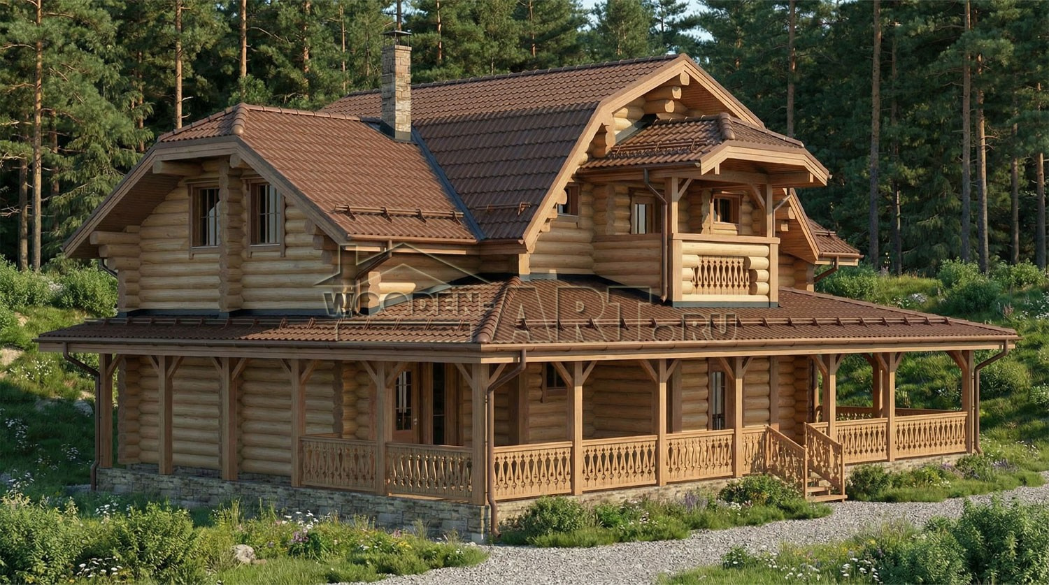 «Алиса» 259 кв. м. Проекты деревянных домов. Архитектор Ольга Мальцева