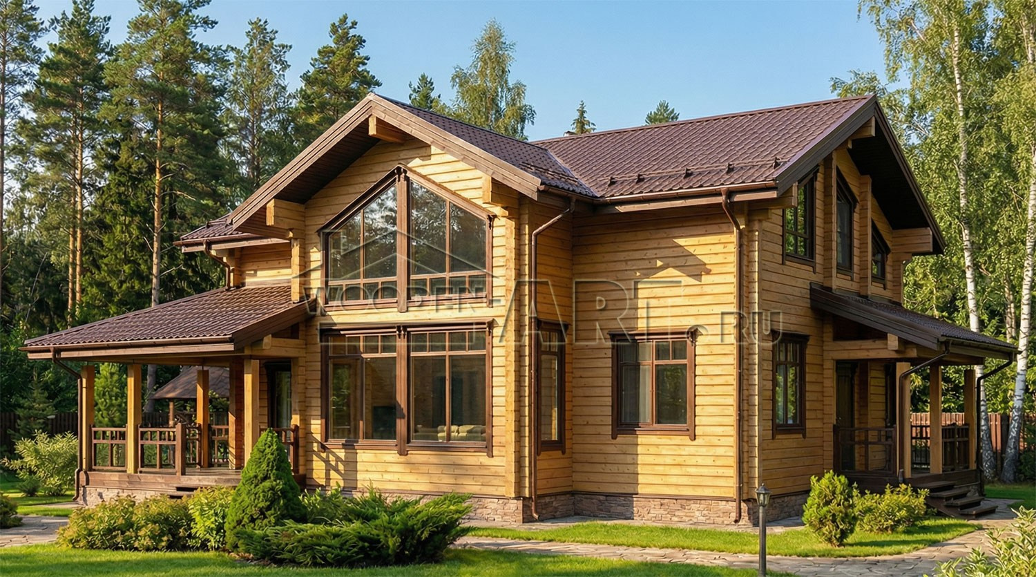 «Звенигород» 260 кв. м. Проекты деревянных домов. Архитектор Ольга Мальцева