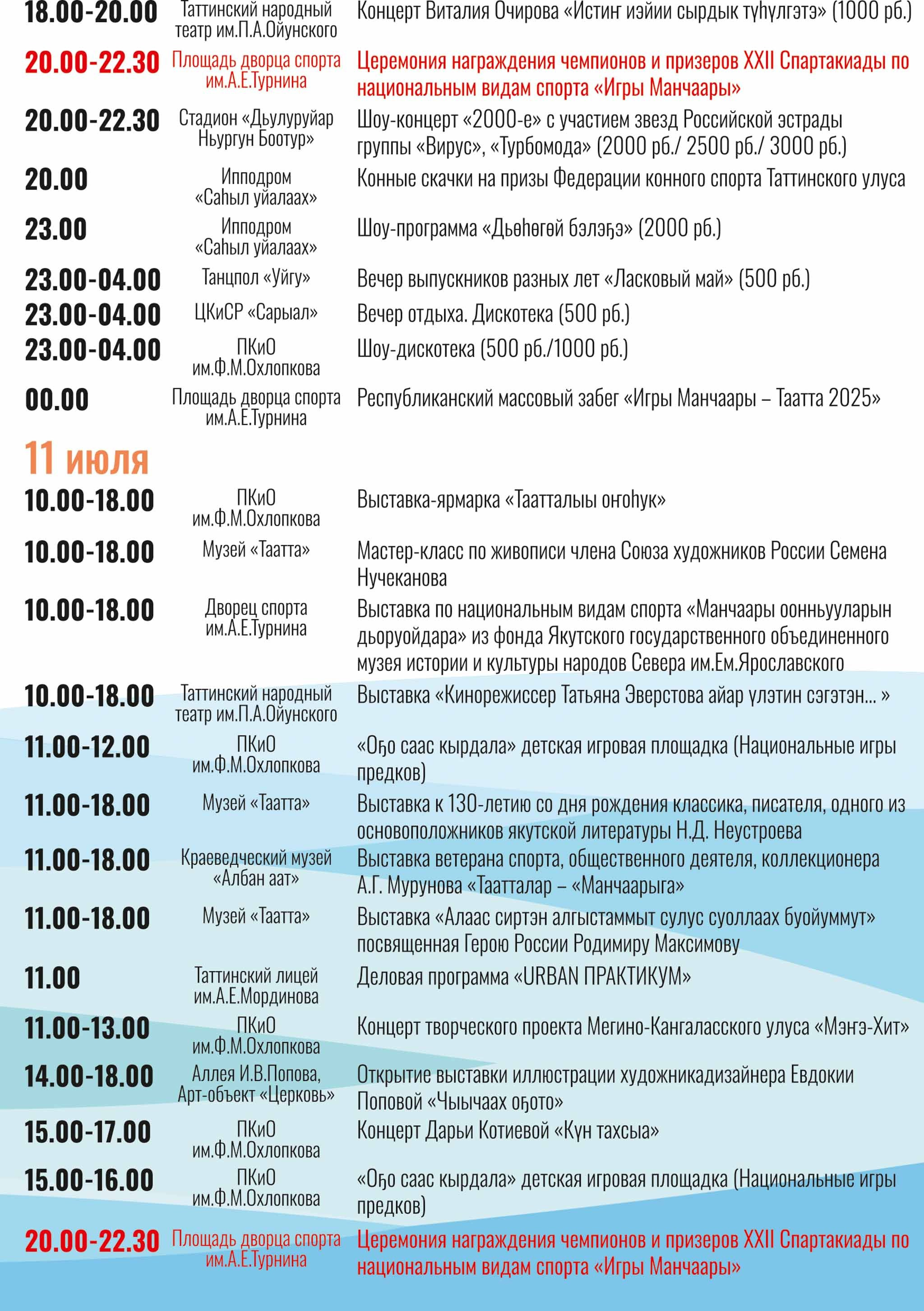 Расписание Игр Манчаары