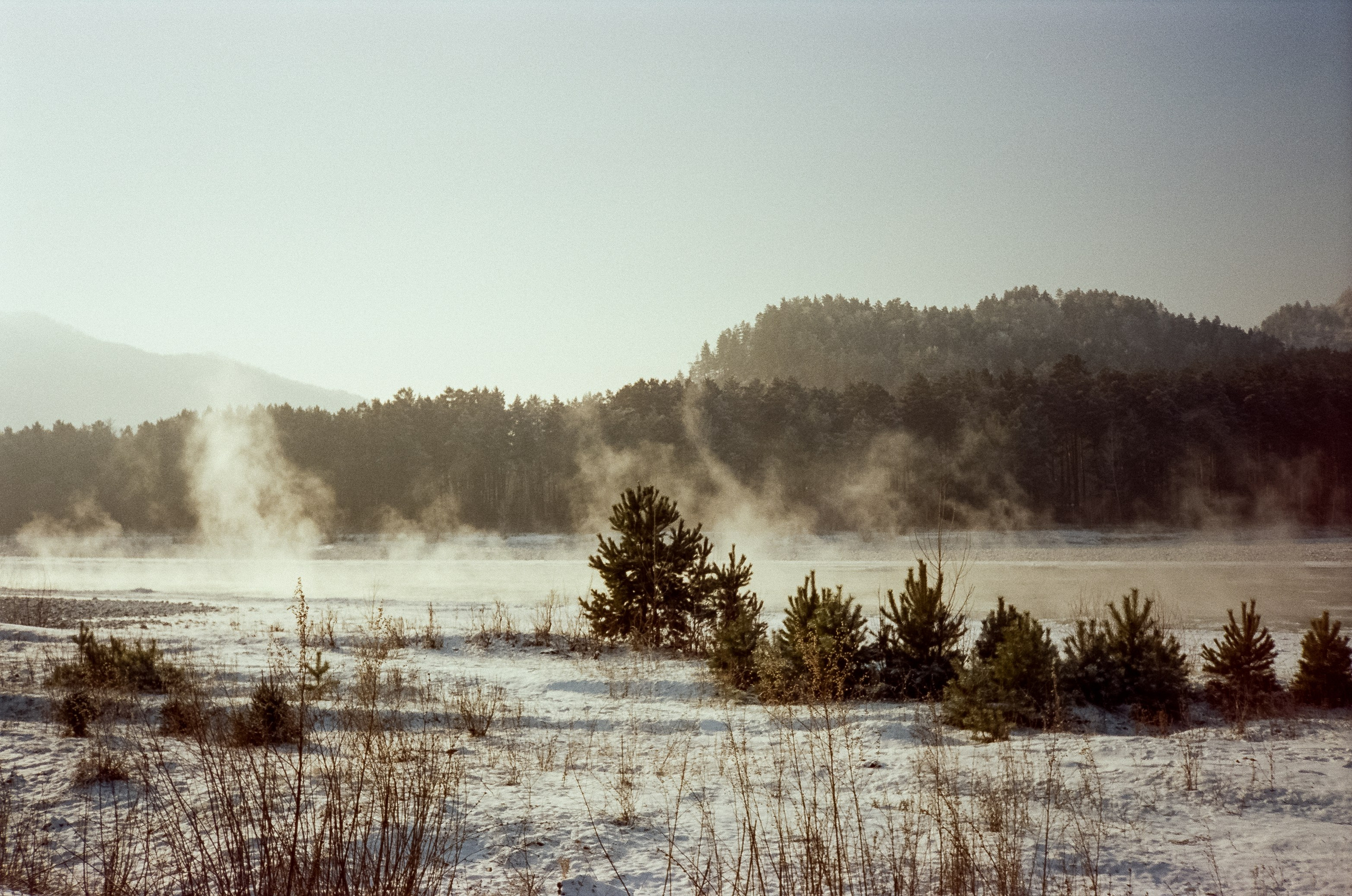 База Берель: лес, скалы, пляж, снег и лед, солнце и пар на Катуни. Фотограф-документалист Мария Осокина