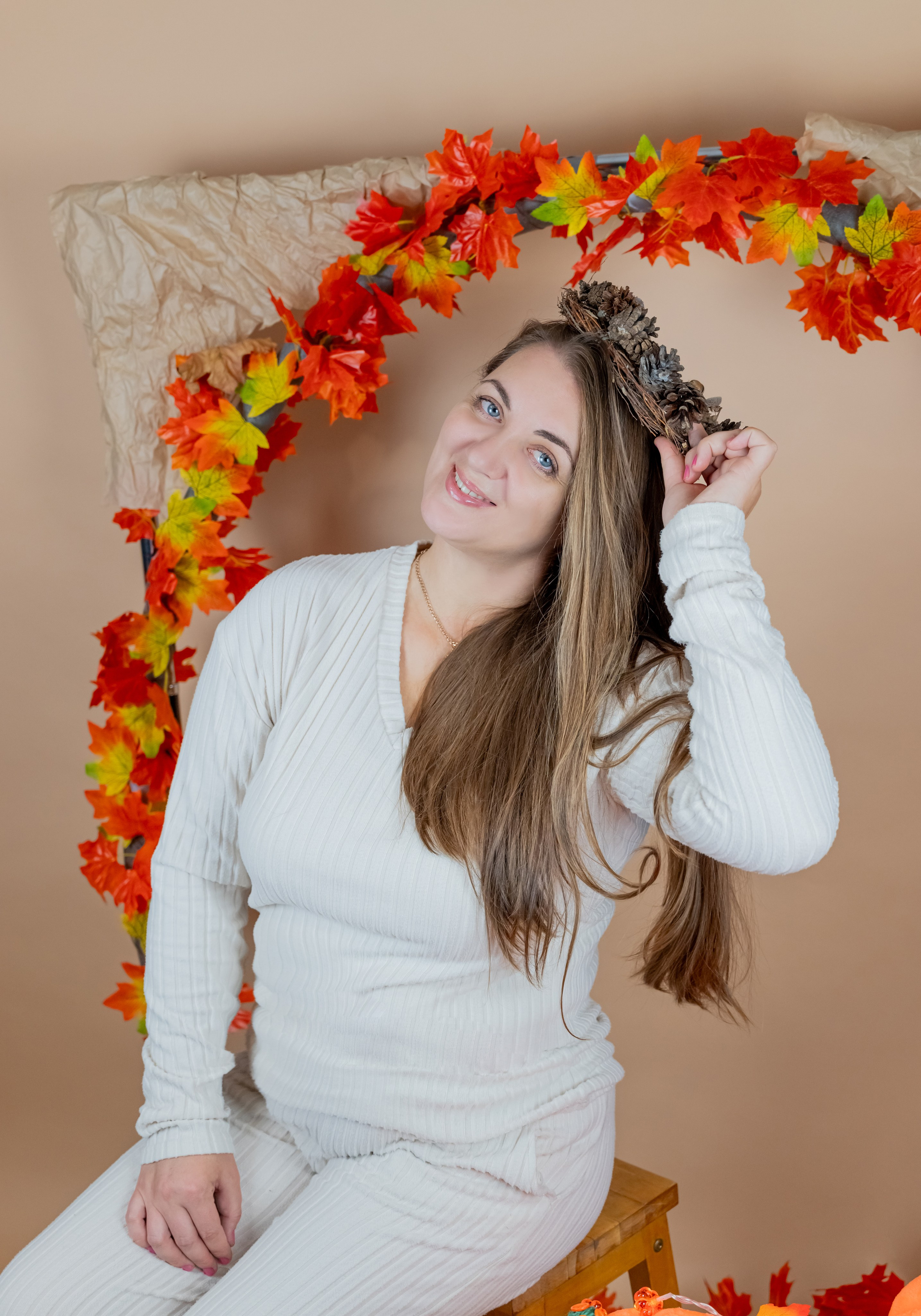 Портрет женщины в уютной домашней студии фотографа в Балашихе.