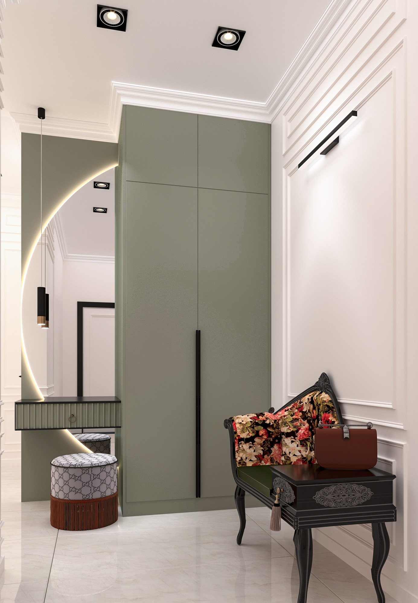 Дизайн-проект квартиры 65 кв. м. в современной классике. Интерьерный дизайнер в Сочи Поплавская Татьяна. Проектирование интерьеров и организация процесса ремонта