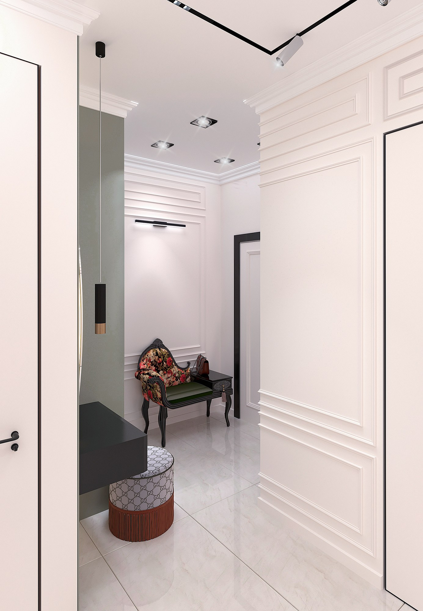 Дизайн-проект квартиры 65 кв. м. в современной классике. Интерьерный дизайнер в Сочи Поплавская Татьяна. Проектирование интерьеров и организация процесса ремонта