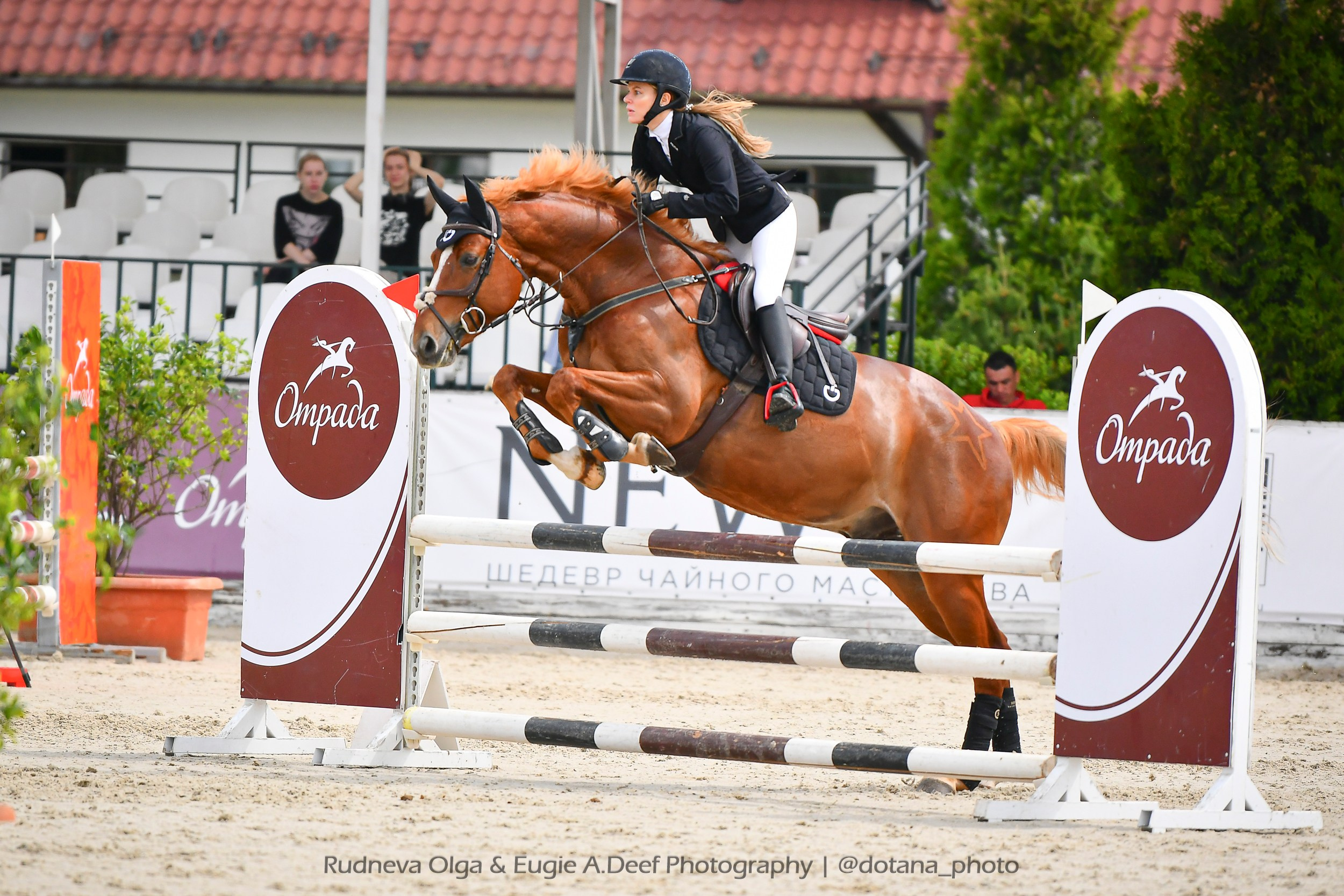 Всероссийские сор. «Летний Кубок КСК „Отрада"по конкуру» (05-15 ИЮНЯ). ТУРНИРНАЯ КОННАЯ ФОТОГРАФИЯ, Руднева Ольга и Евгений Адеев