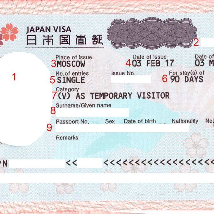 Фото на визу япония, размер