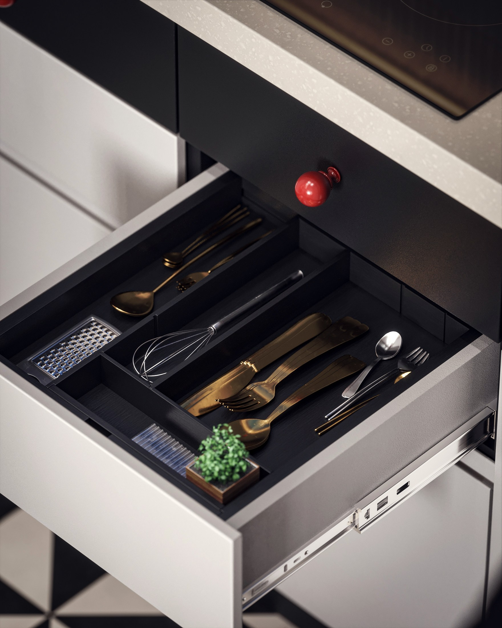 3D visualization of a small apartment for TADstudio. 3D visualization for architects and designers