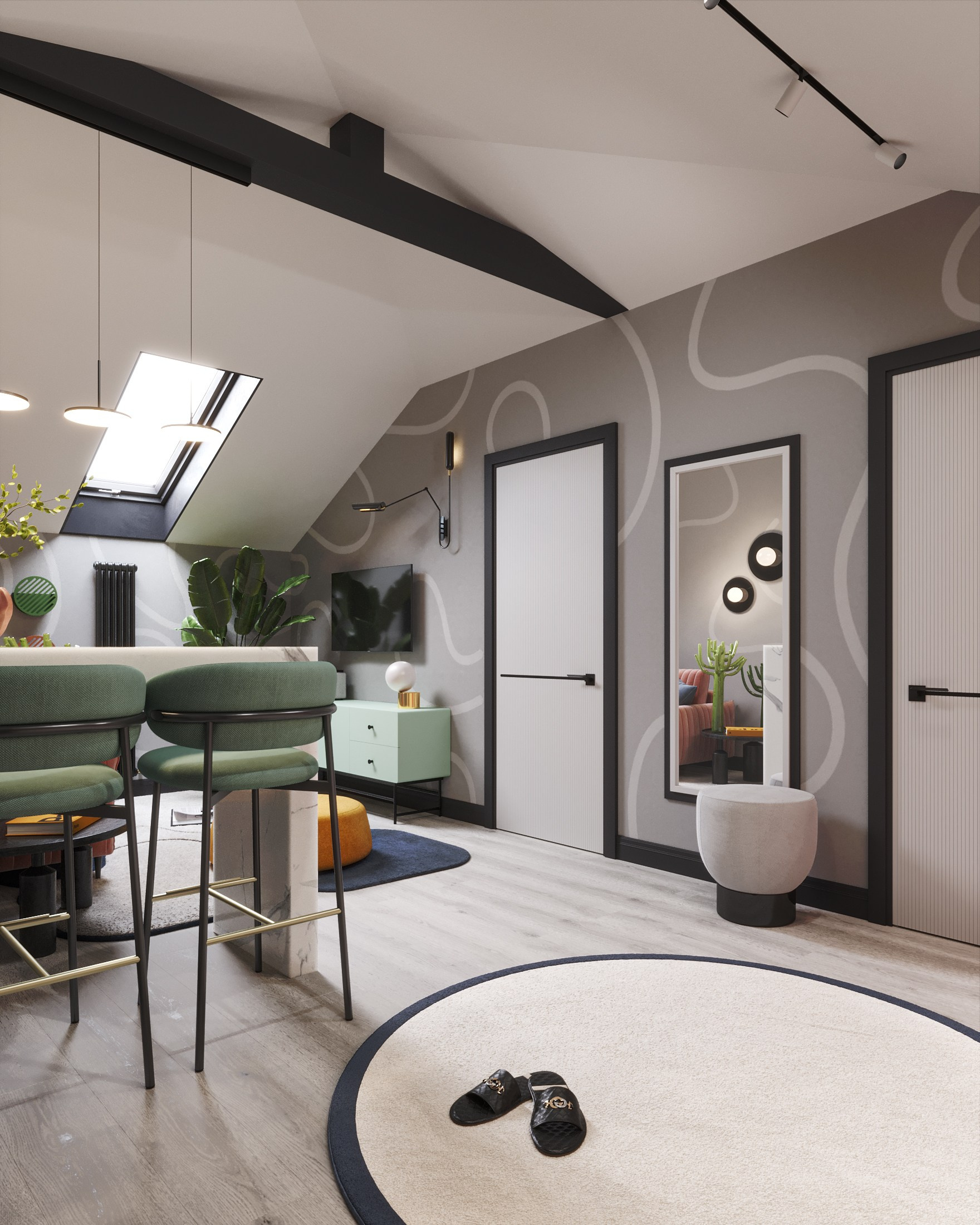 3D visualization of a small apartment for TADstudio #2. 3D visualization for architects and designers