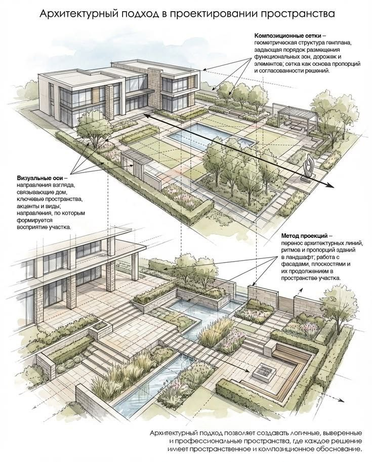 Часто спрашивают, проектирую ли я ландшафт?. РАЦИОНАЛЬНЫЕ ДОМА 150-350 м2 В МОСКВЕ И МО
