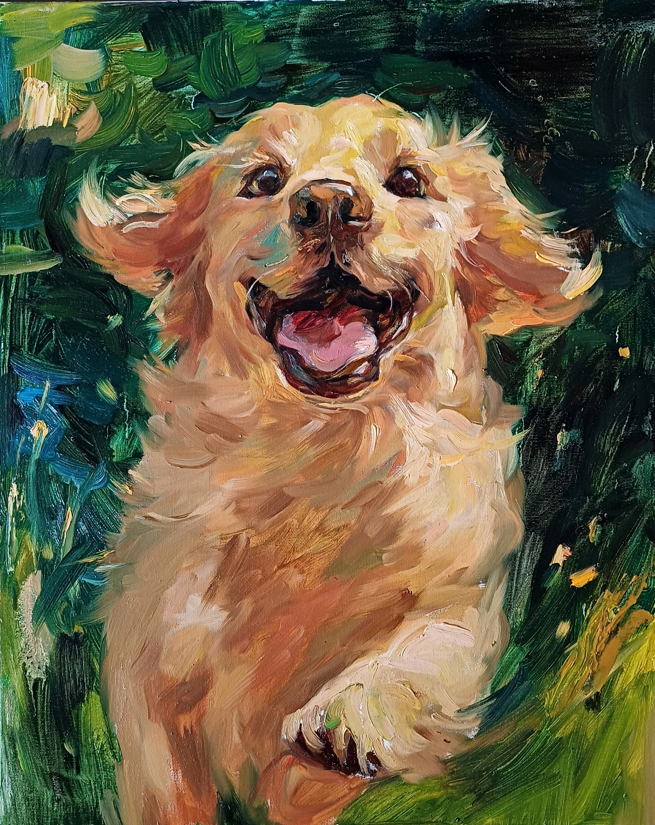 Заказать портрет маслом на холсте по фото в яркой живописной манере