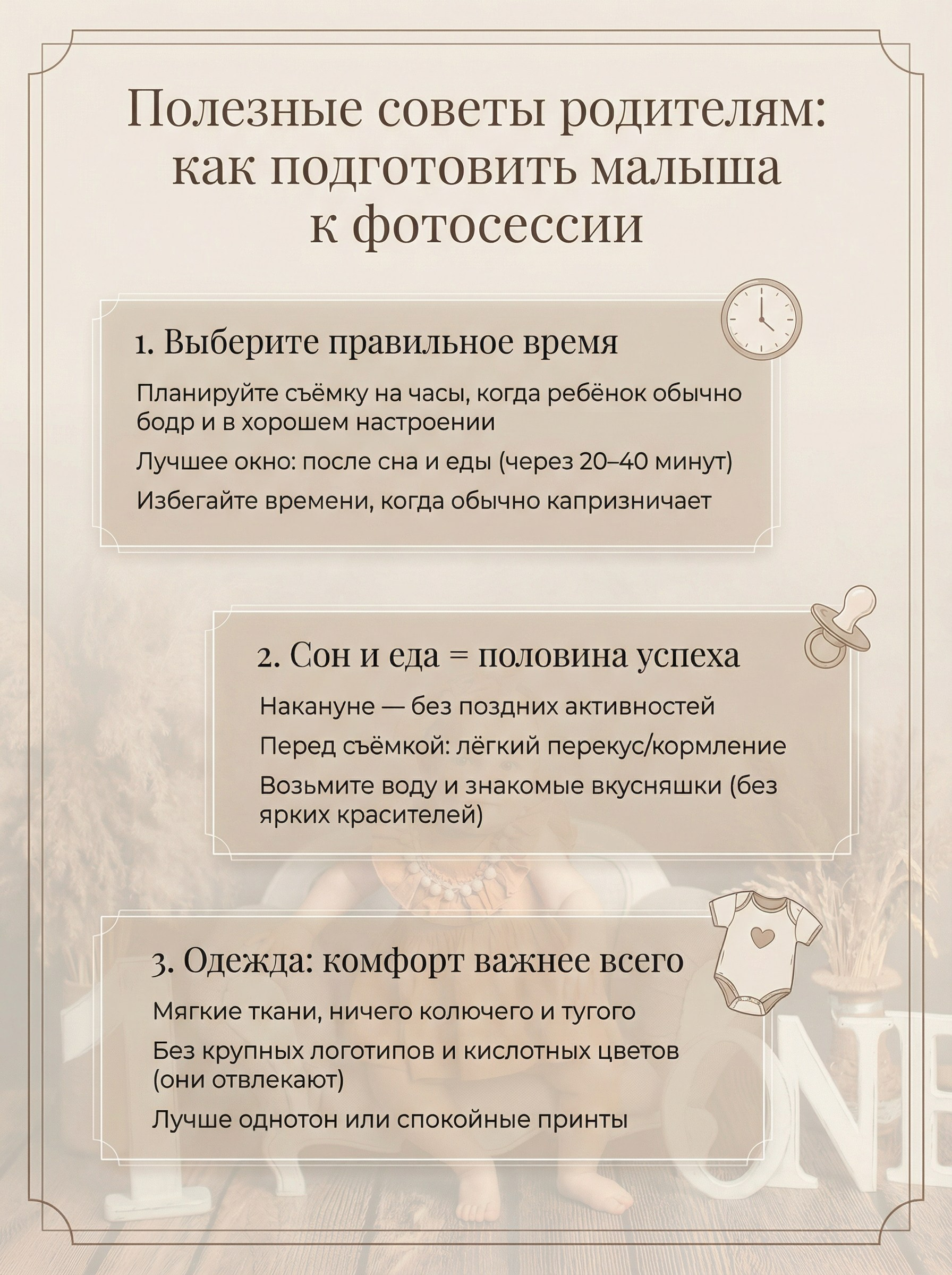 Прайс Дети до года. Фотограф новорождённых и детей до года на КМВ