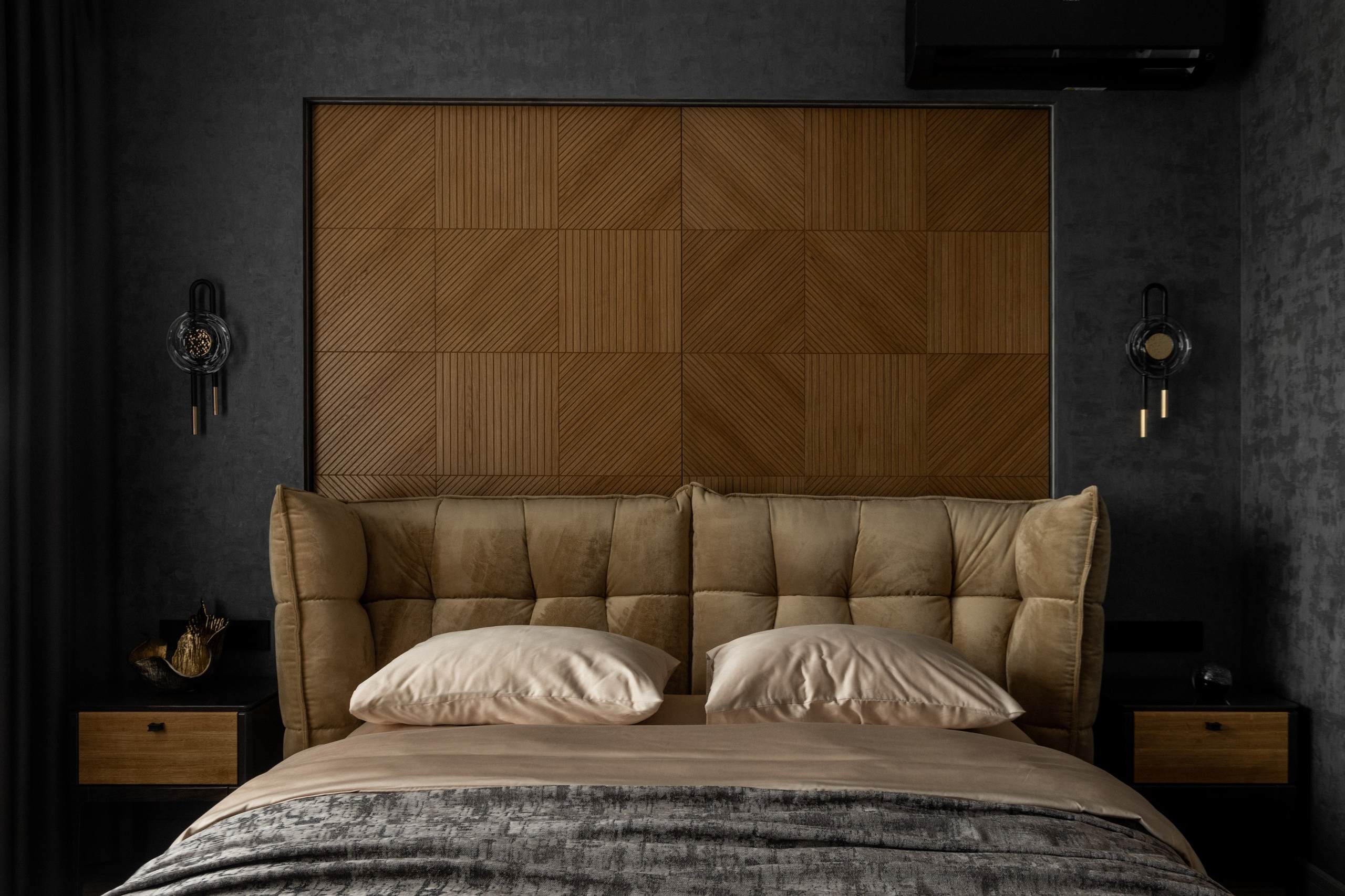 Интерьер мастер спальни 27 кв. м. | квартира Scandis Ozero. Дизайн интерьера квартир в Красноярске под ключ | Анна Поминова