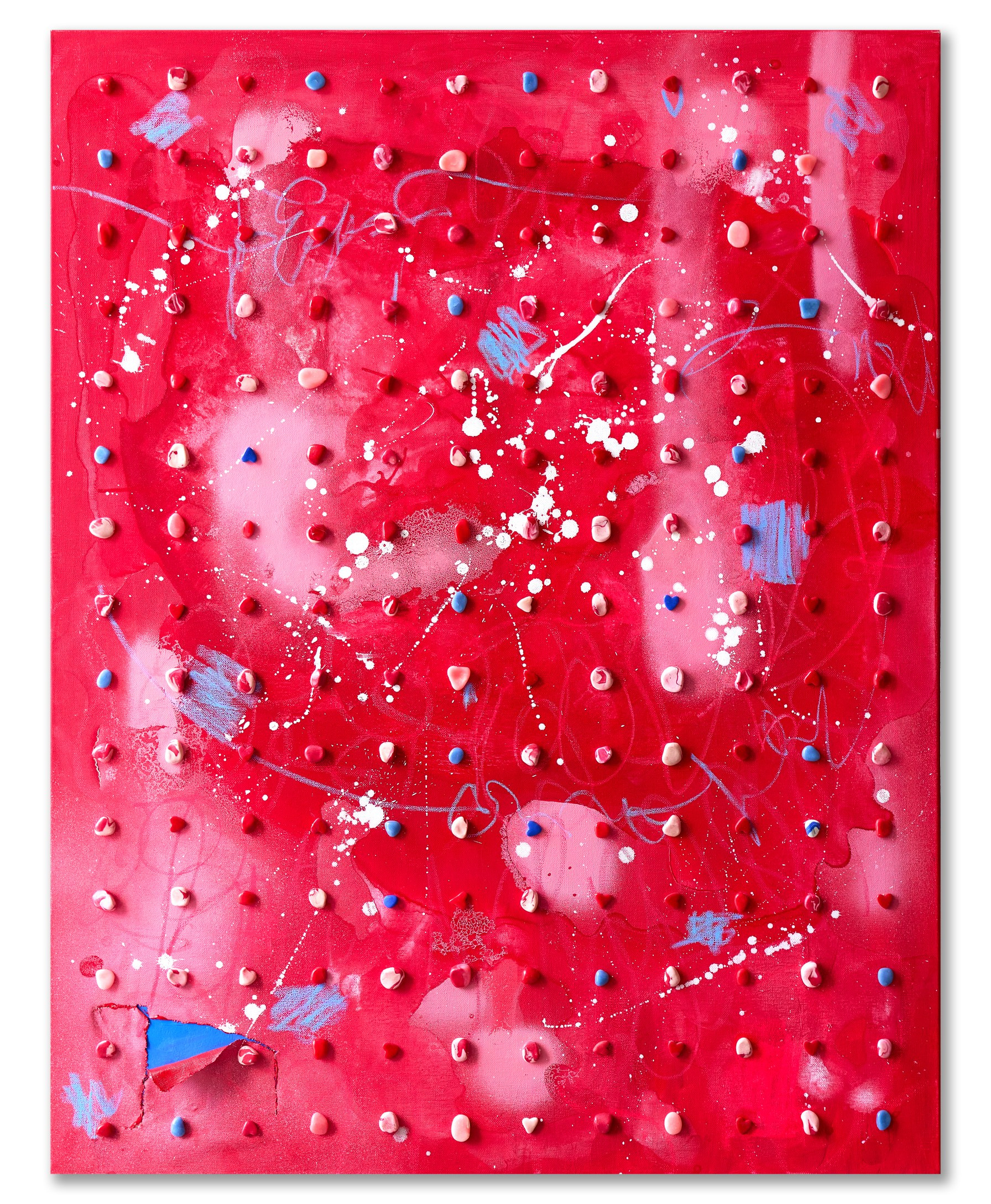 Концептуальная картина на тему взращивания собственной ментальной устойчивости. Большая красная картина, картина в красном цвете для интерьера