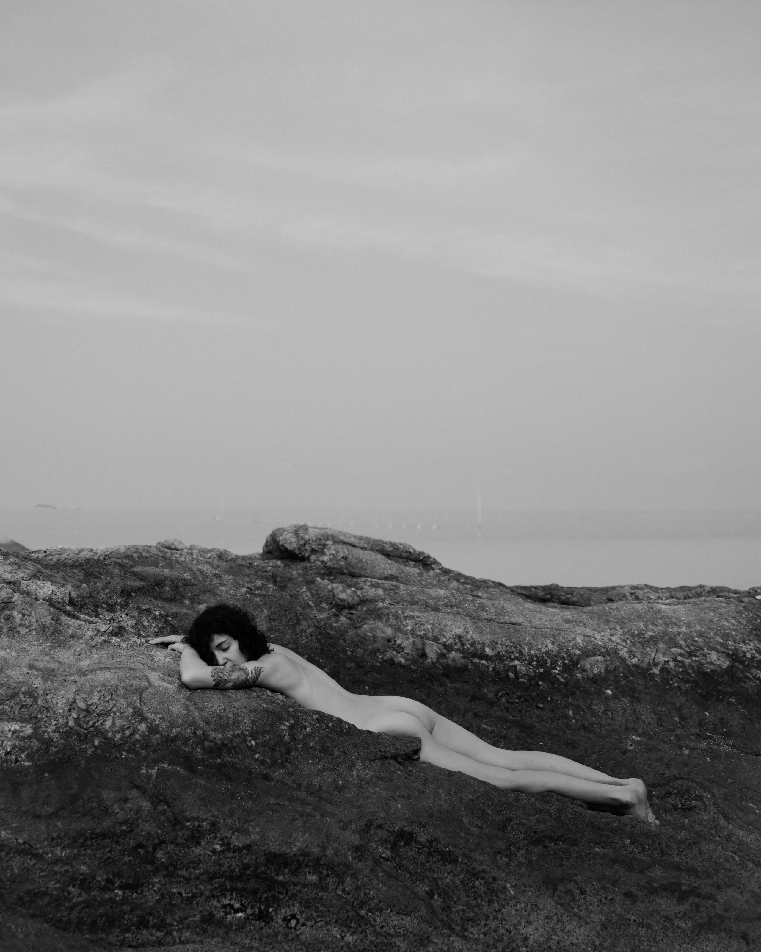 woman on a rock
