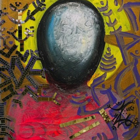 Двое 2024, холст 80×40 см. IZTENI ART