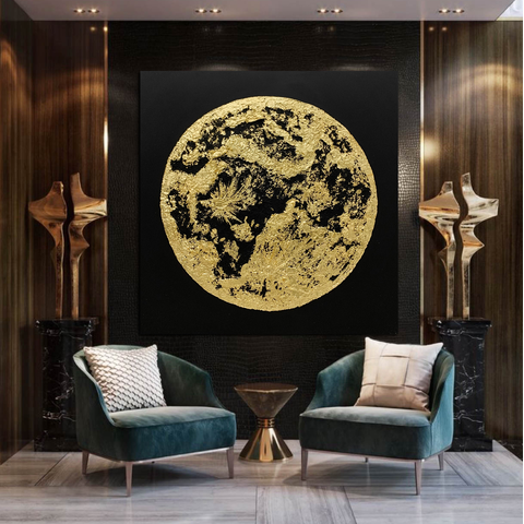 GOLDEN MOON 18.500 RUB. Купить premium art, интерьерные картины в интернет-магазине MONA