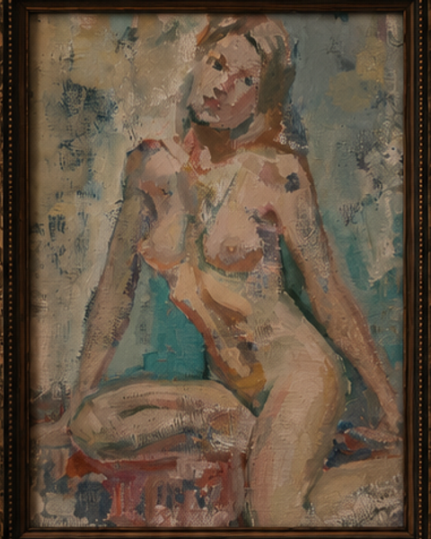 Руслан Султанов-Ральников&nbsp;— «Этюд&nbsp;— Катя», 2017 Холст на&nbsp;картоне · масло · 18 × 24&nbsp;см · 5 000₽