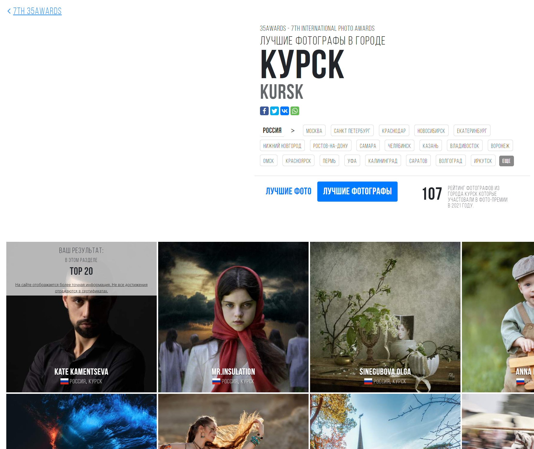 7th 35AWARDS. Фотограф в Москве Катарина Крук