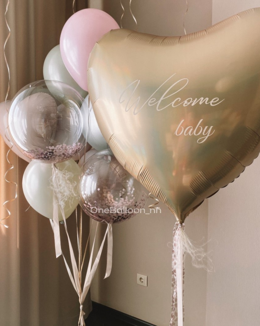 Шарики шары на выписку из роддома для девочек. One Balloon Воздушные и гелиевые шары Фотозоны Нижний Новгород
