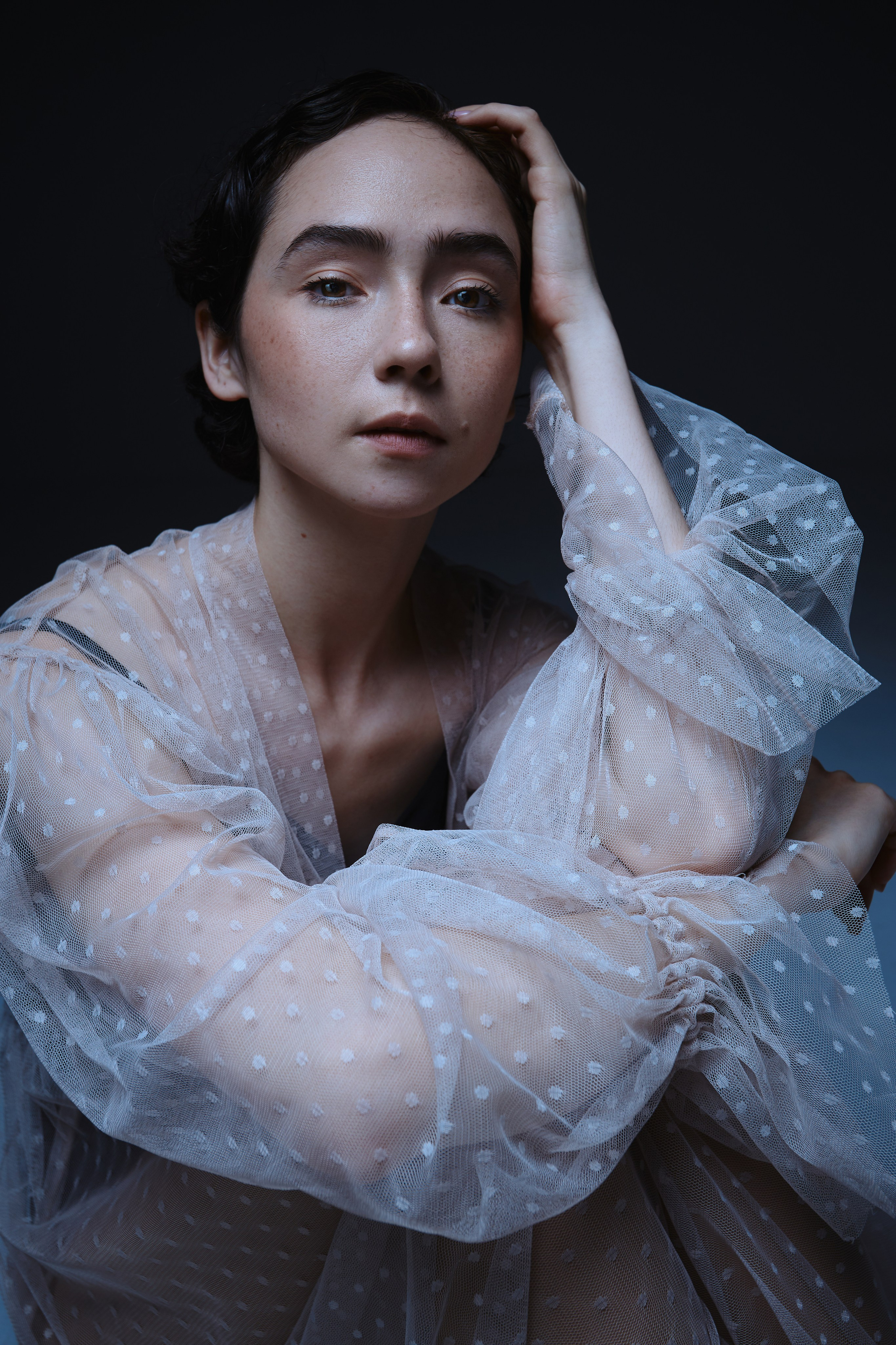Фотосессия в образе балерины в платье сетка СИНИОКО. Одежда из Санкт-Петербурга СИНИОКО