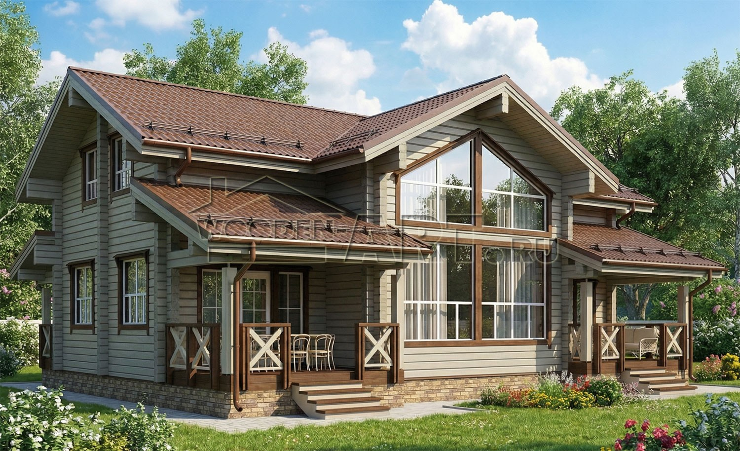 «Фореста» 267 кв. м. Проекты деревянных домов. Архитектор Ольга Мальцева