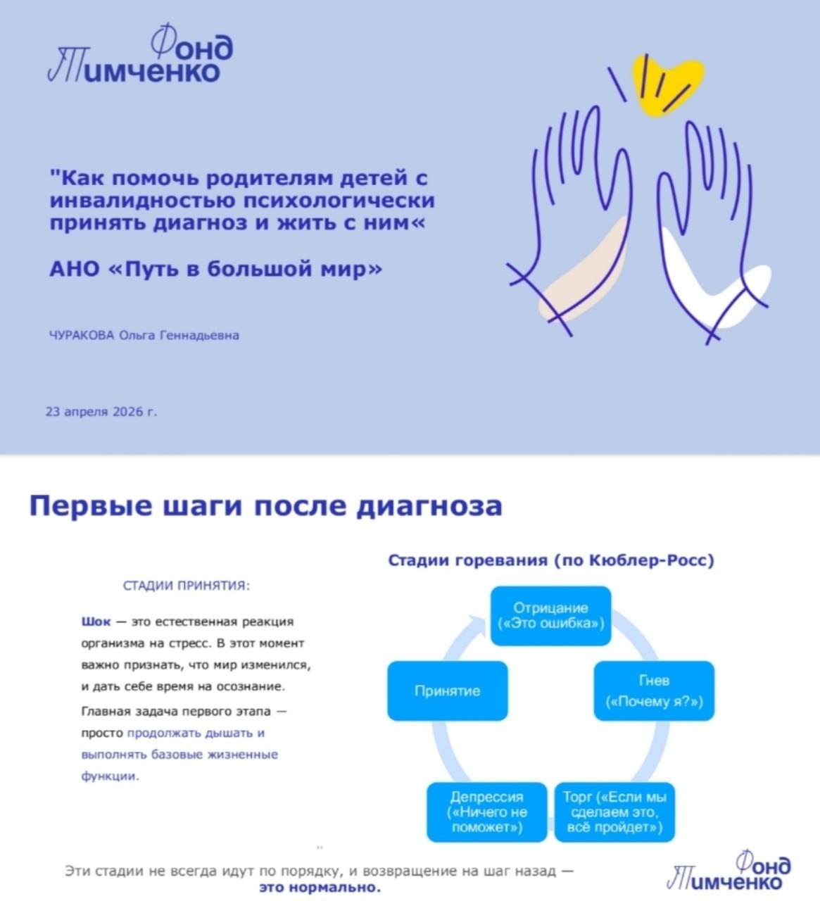 Конференция «Практика поддержки уязвимых людей». АНО «Центра социальных проектов «Путь в большой мир»