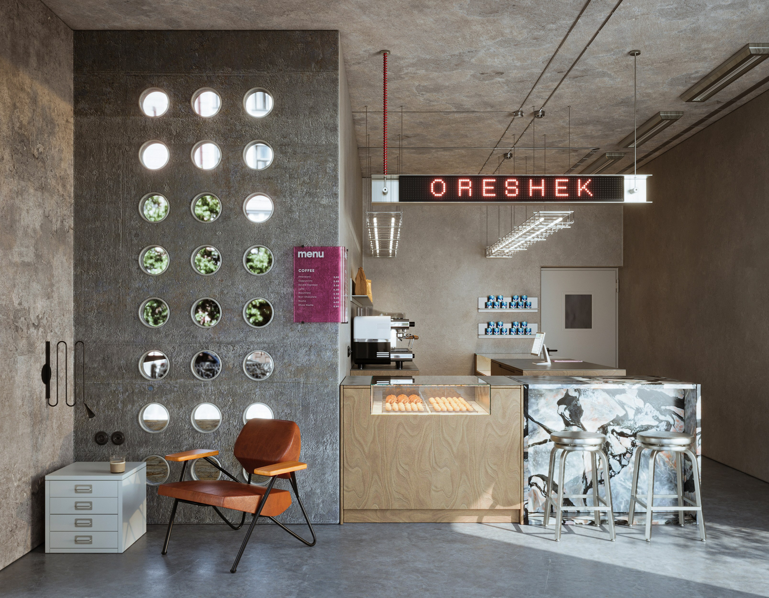 Дизайн-проект интерьера кафе Oreshek cafe