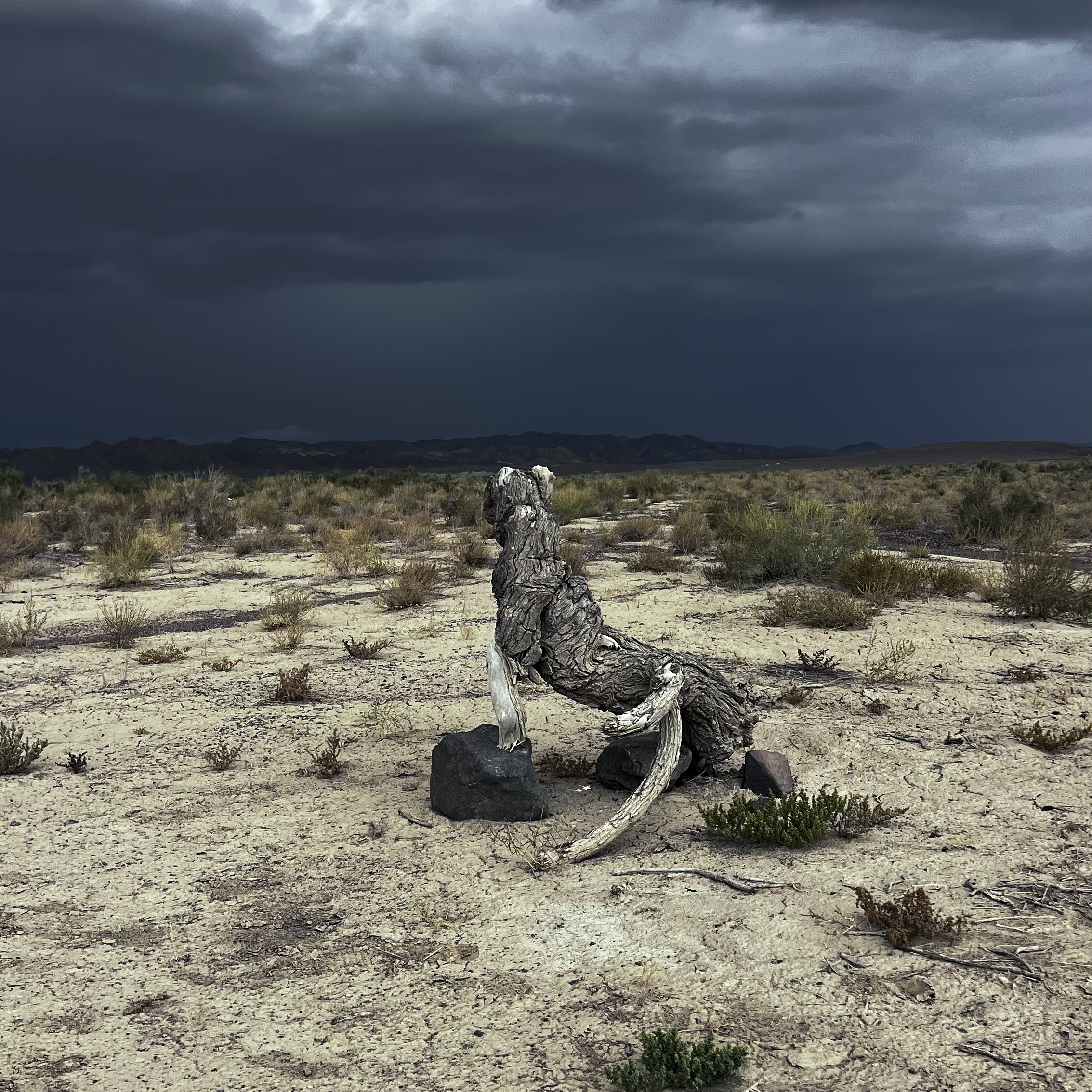 Человек стоит у подножия замерзшего водопада Медвежий среди заснеженных скал. Вода продолжает течь, частично покрытая льдом, создавая красивый контраст между движущейся водой и ледяными наростами. Земля вокруг покрыта снегом, создавая зимнюю атмосферу. Человек одет в теплую одежду — синее пальто с капюшоном и розовую шапку.
