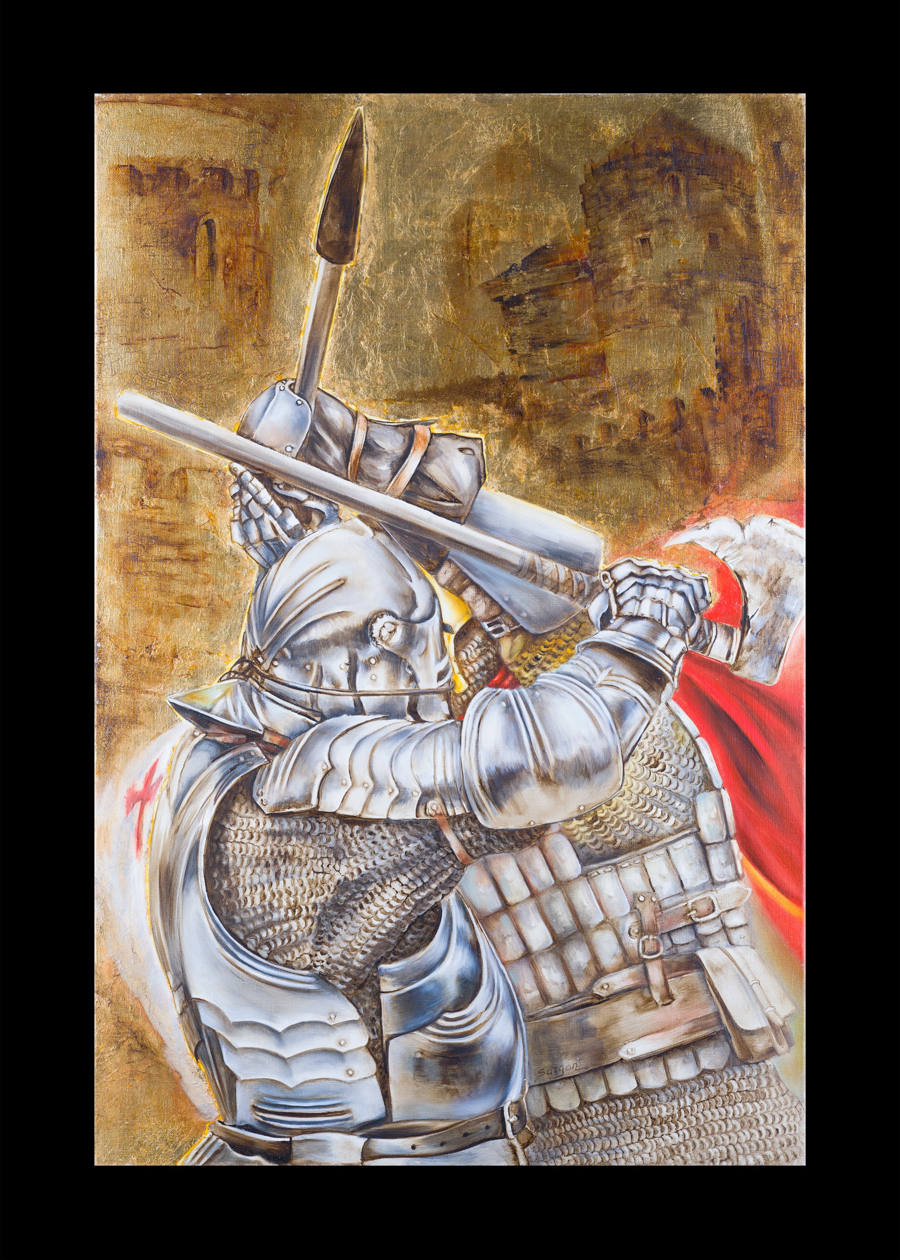 Художник Кира Саргон и ее картина «Битва», съемка от Koval Production ( Интерьерный фотограф Коваль Илья)