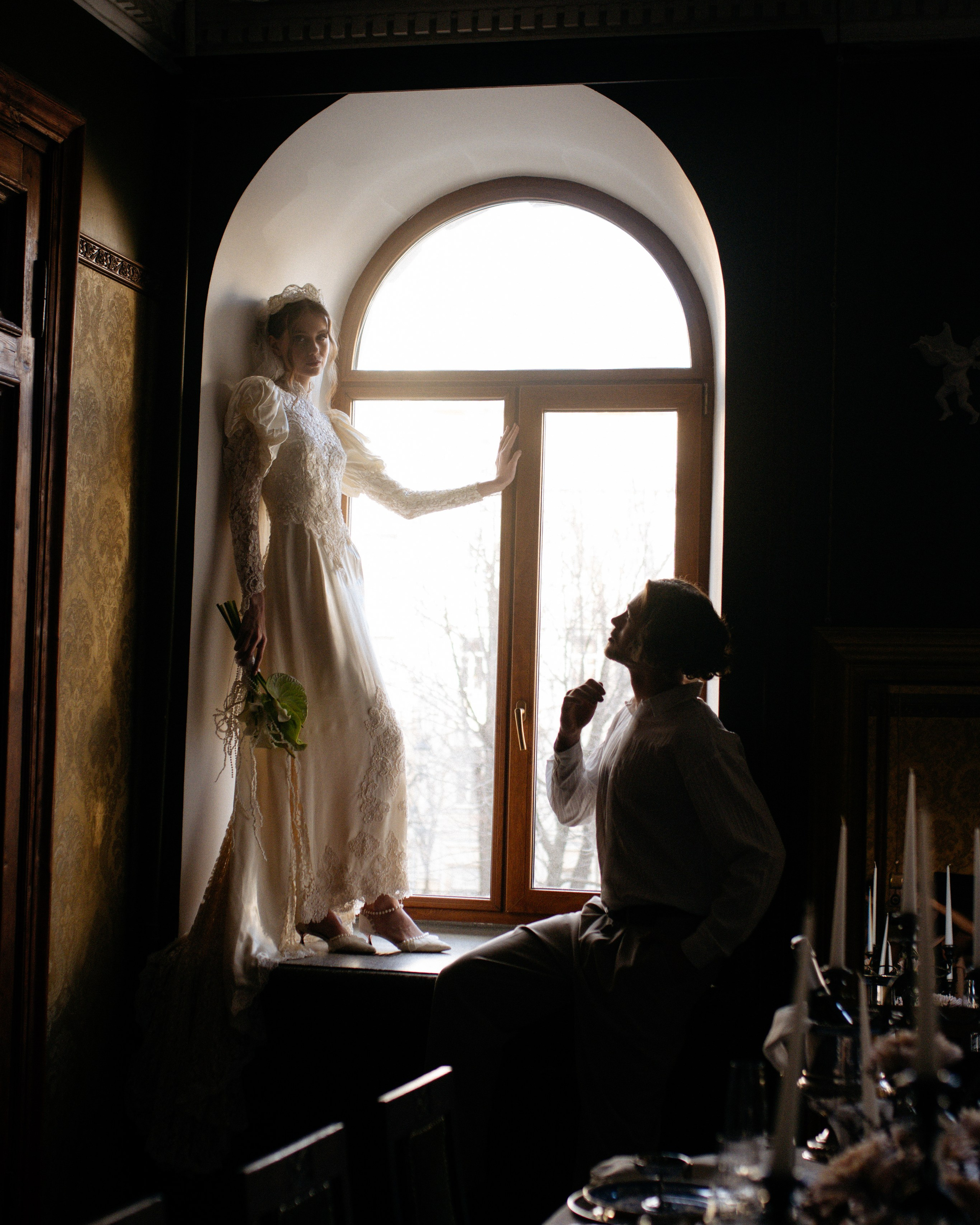 свадебная фотосессия в особняке в Москве, в Мытищах