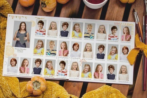 Разворот выпускного альбома 1–4 классов