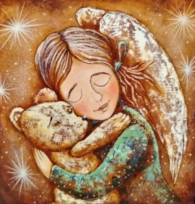 Портрет, ребенок, ангел, игрушка, кукла, девочка