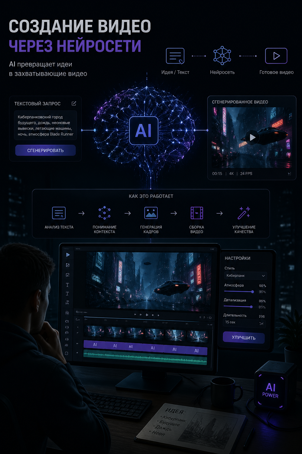 Услуги. В Нейросети. Фото. Видео. Музыка. Креатив