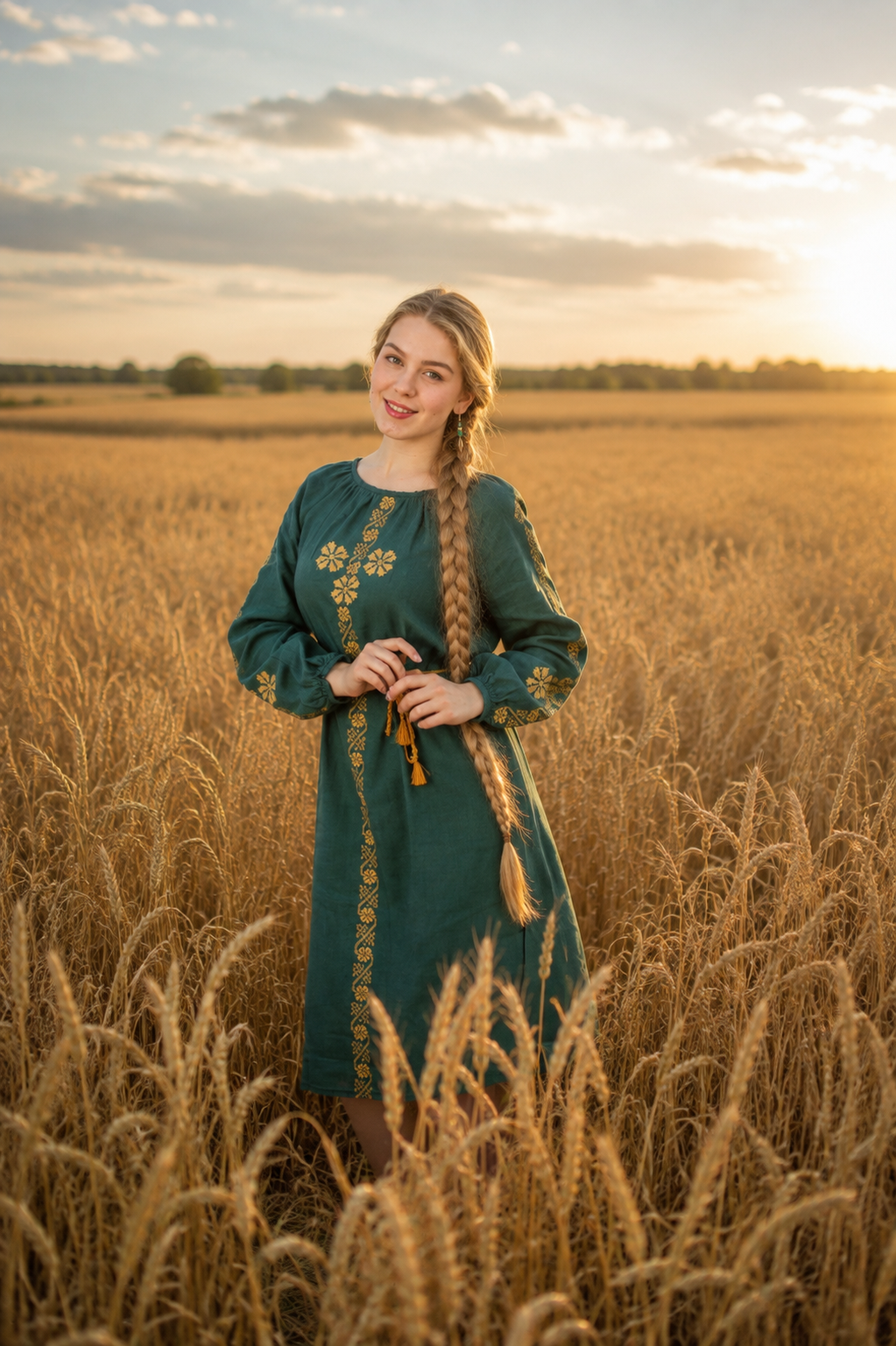 Русское платье с вышивкой купить в SofiBatista. Авторская одежда в славянском стиле. Образ для фотосессии или свадьбы.