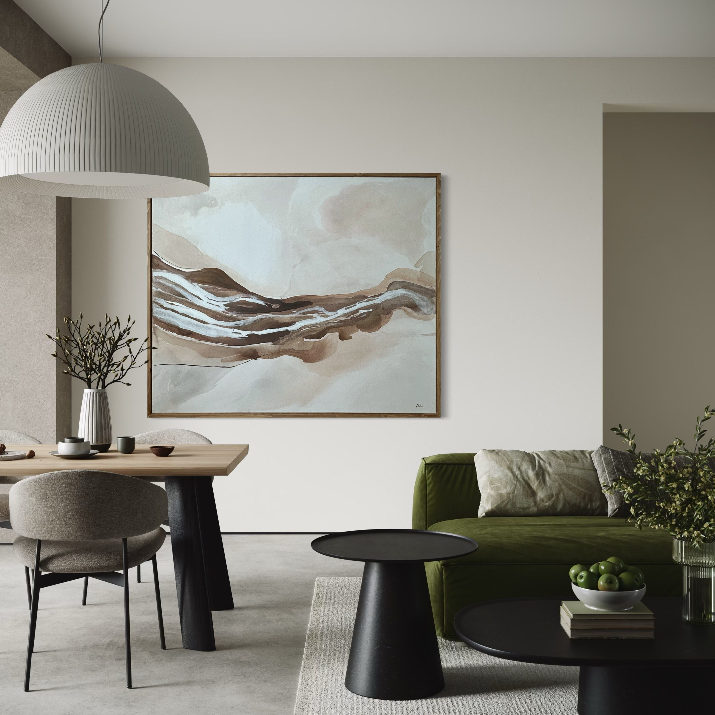 картина для интерьера, современное искусство, акварельный эффект, смешанная техника, абстрактный пейзаж, пастельные оттенки, минимализм, уют, теплый декор