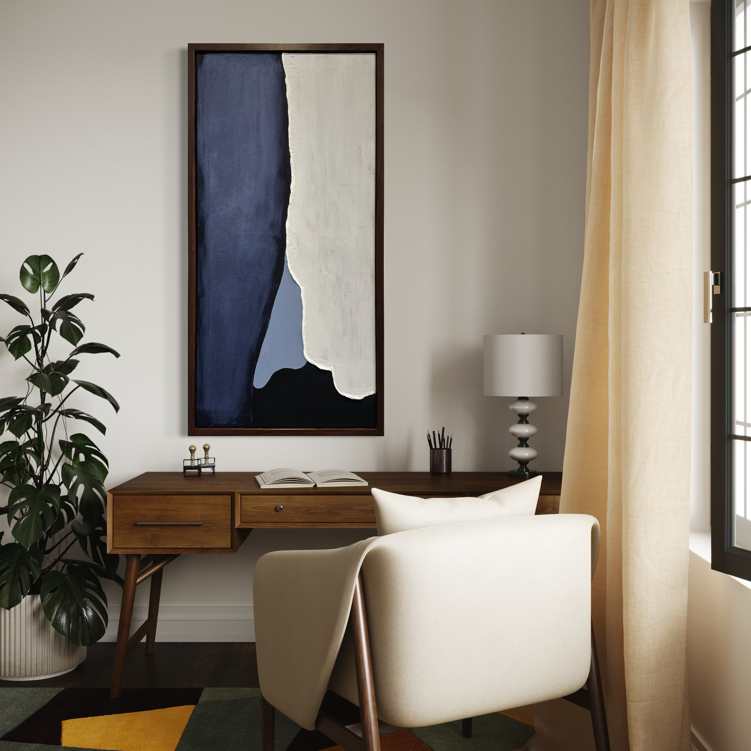 абстрактная живопись, современное искусство, интерьерная картина, минимализм, арт для интерьера, стильная картина, текстурная живопись, дизайнерский декор, сине-белая гамма, элегантное искусство.