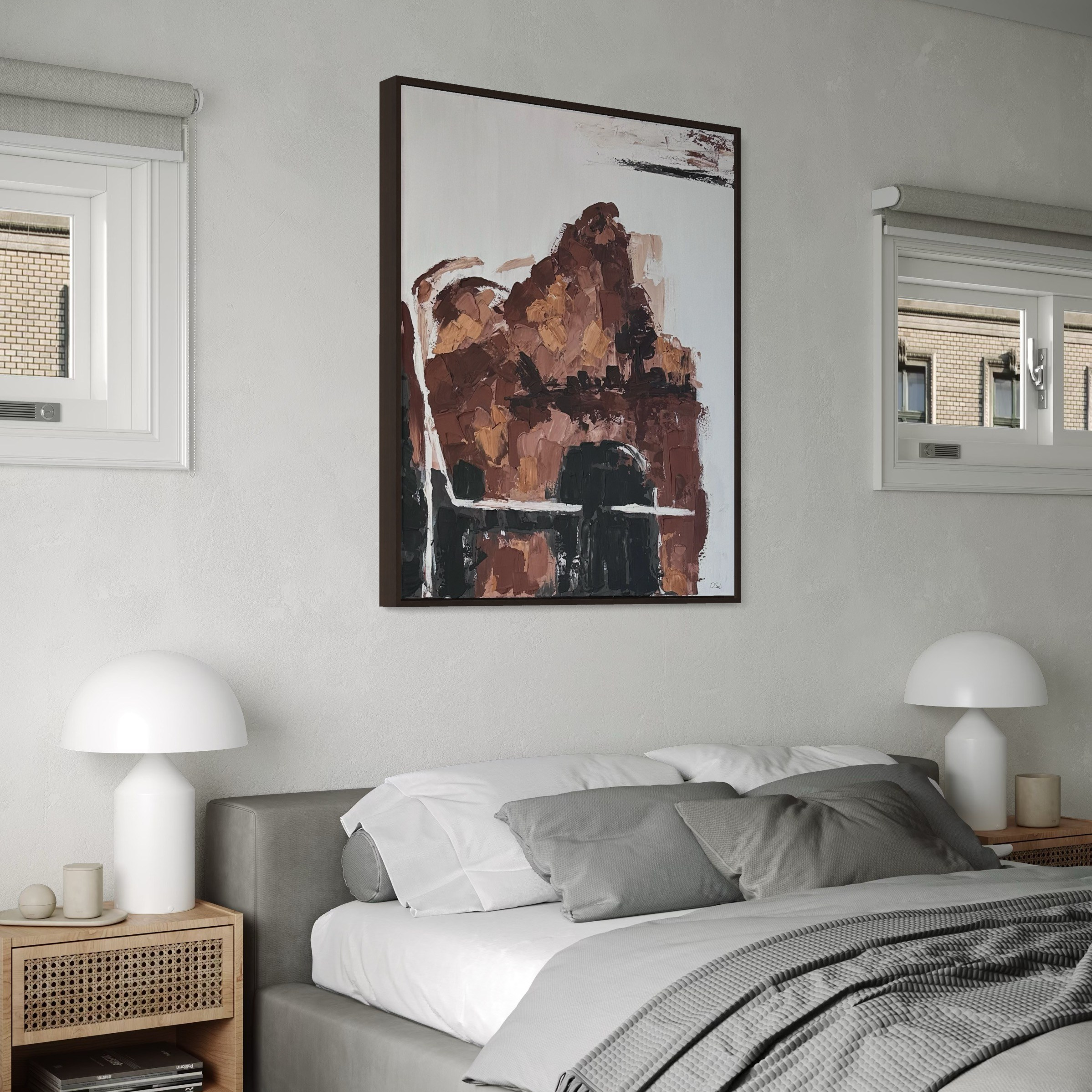 современная живопись, текстурная техника, экспрессия, вулкан, Везувий, природная энергия, минимализм, абстракция, интерьерная картина, глубокие цвета.