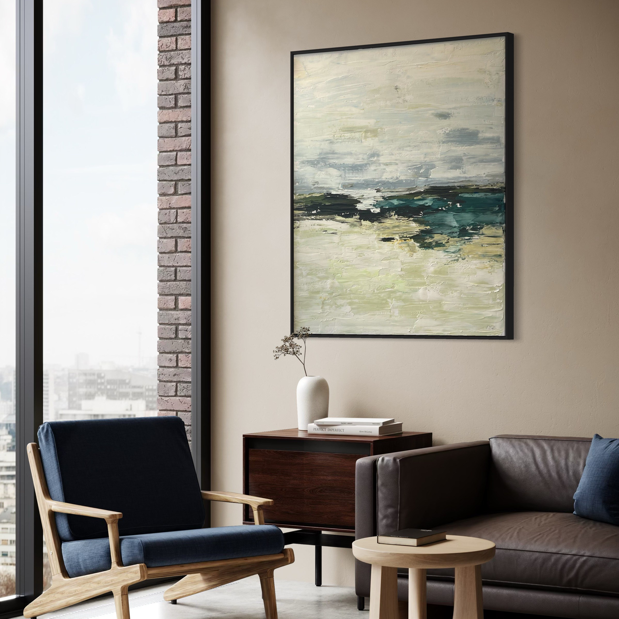 море, берег, спокойствие, пастельные тона, свежесть, гармония, легкость, интерьерная живопись, природа, абстрактный пейзаж.