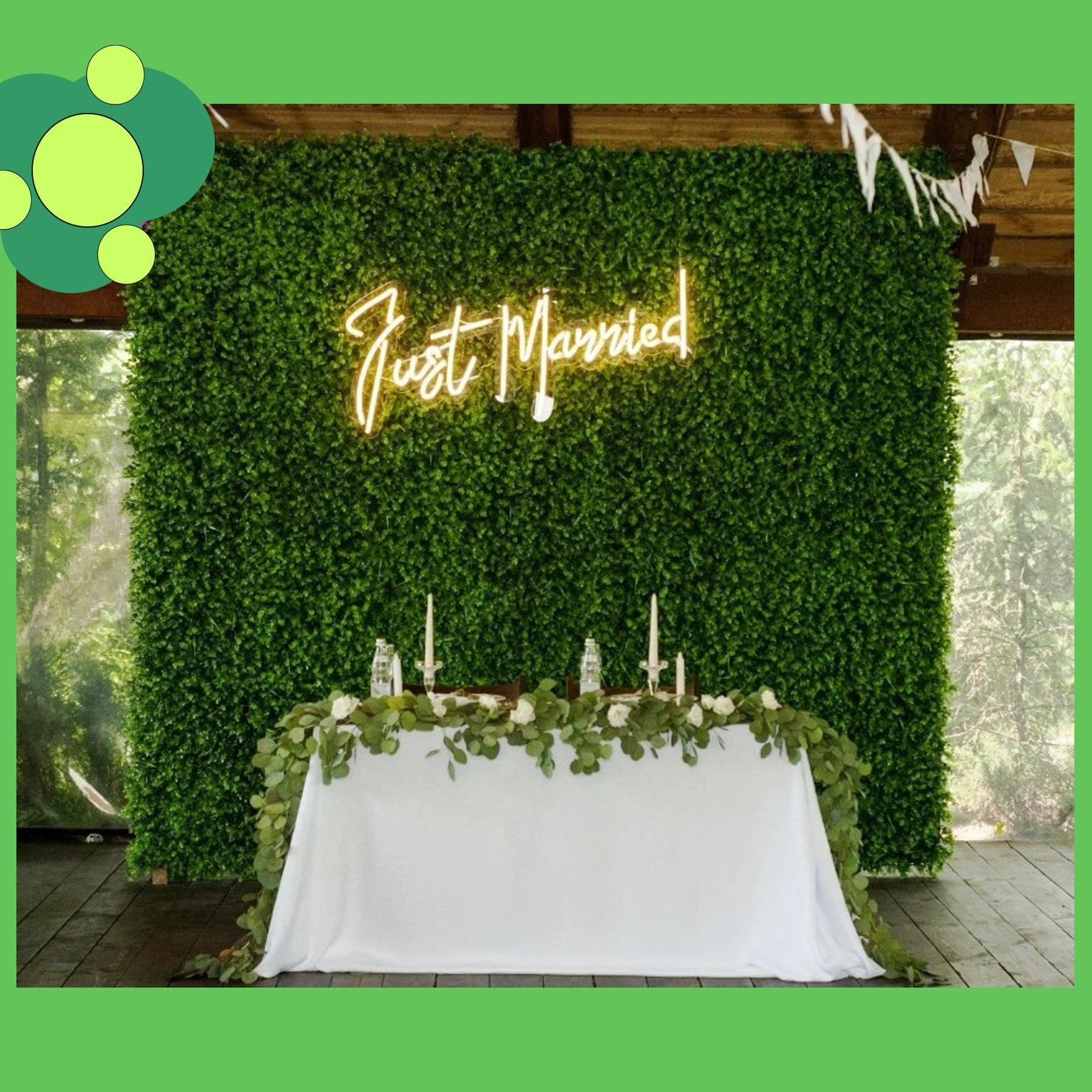 Зеленая фотозона. Студия праздничного декора