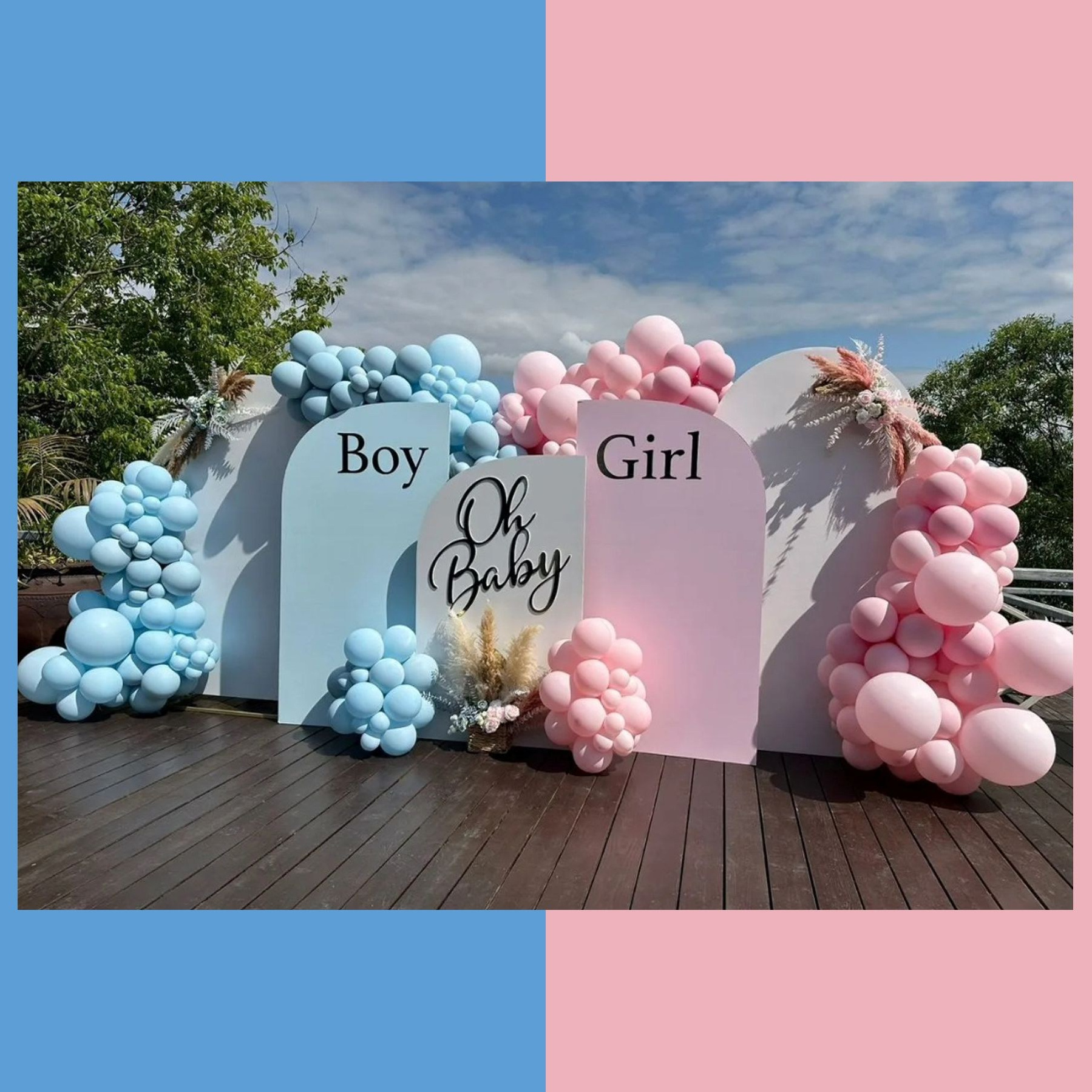 Гендер пати фотозона. Студия праздничного декора