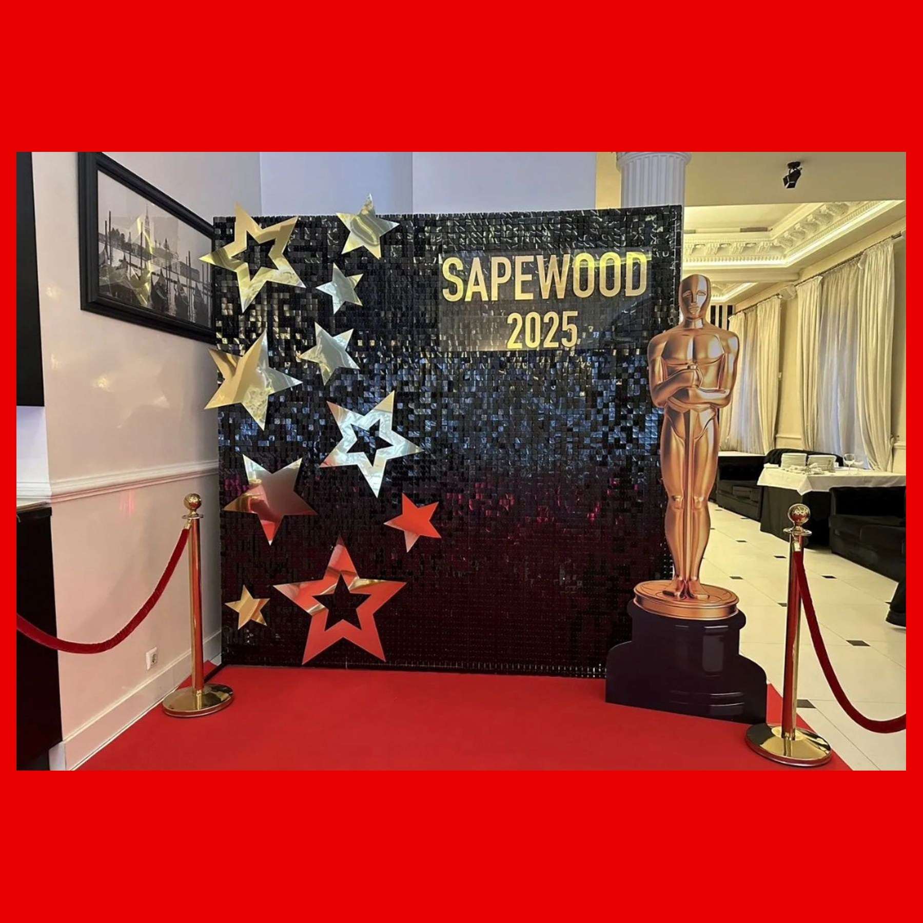 Фотозона пайетки выпускной. Студия праздничного декора