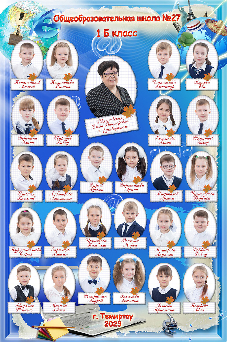 Виньетки, групповые фотографии 1 - 4 класс. Фотограф Наталья Наконечная. Фотостудия «Ай-Би-эН»