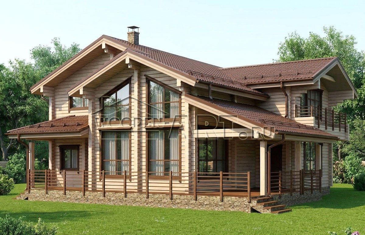 «Поляна» 288 кв. м. Проекты деревянных домов