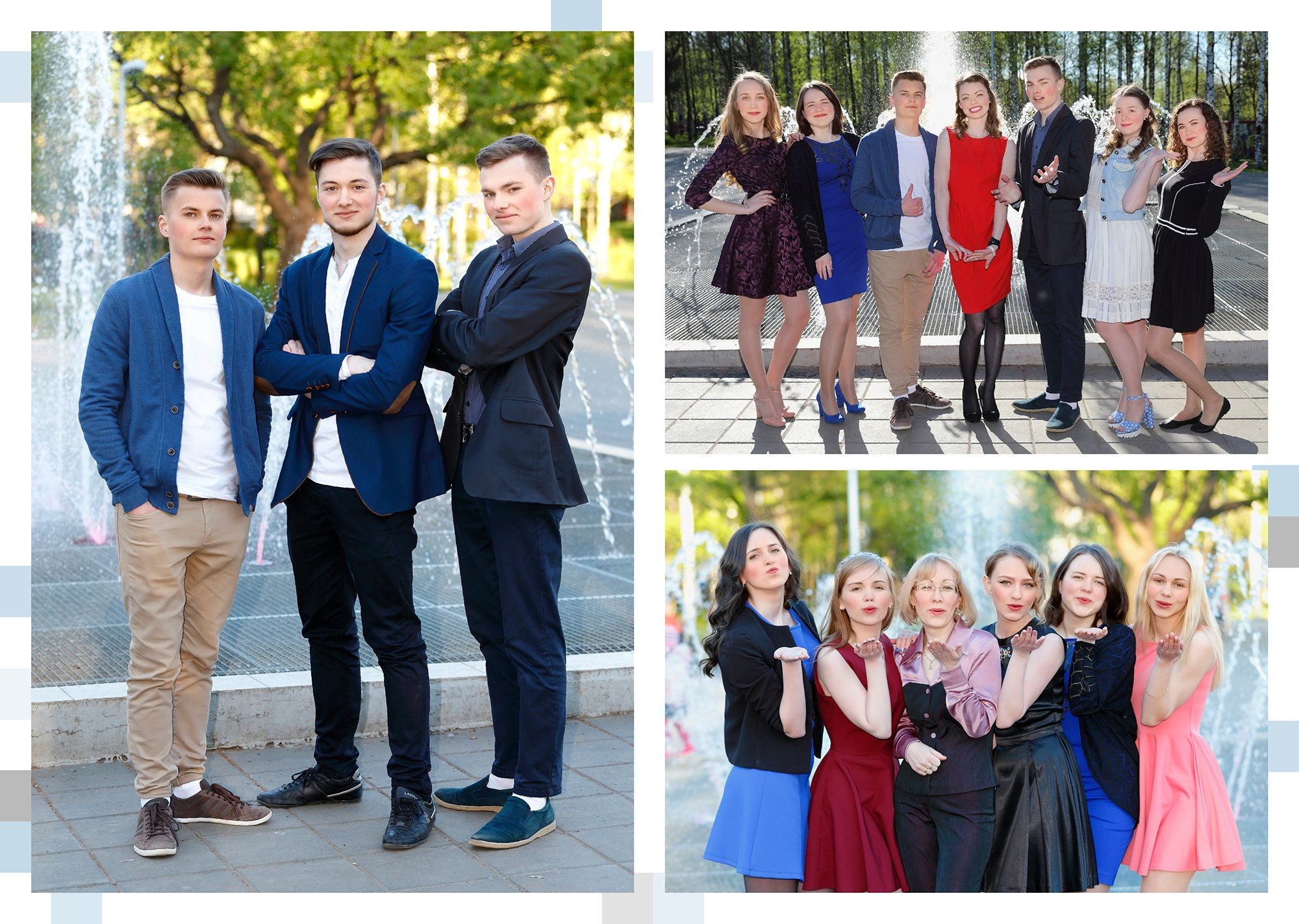 Выпускной альбом 11 класс фотограф Киров, Коллаж на прогулке, образец.